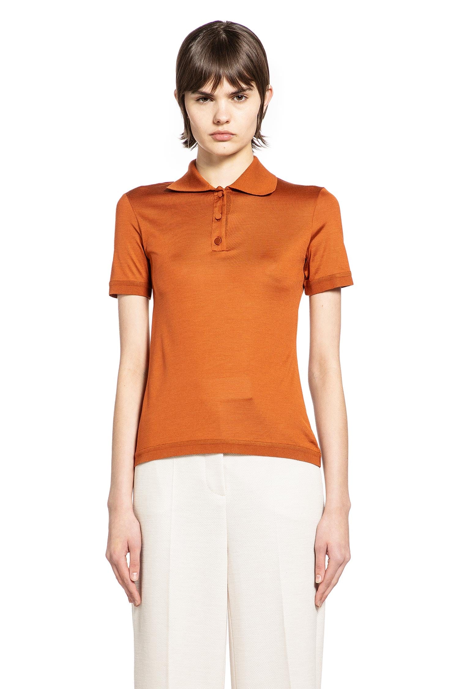 MAX MARA Silk Jersey Short - Sleeve Polo