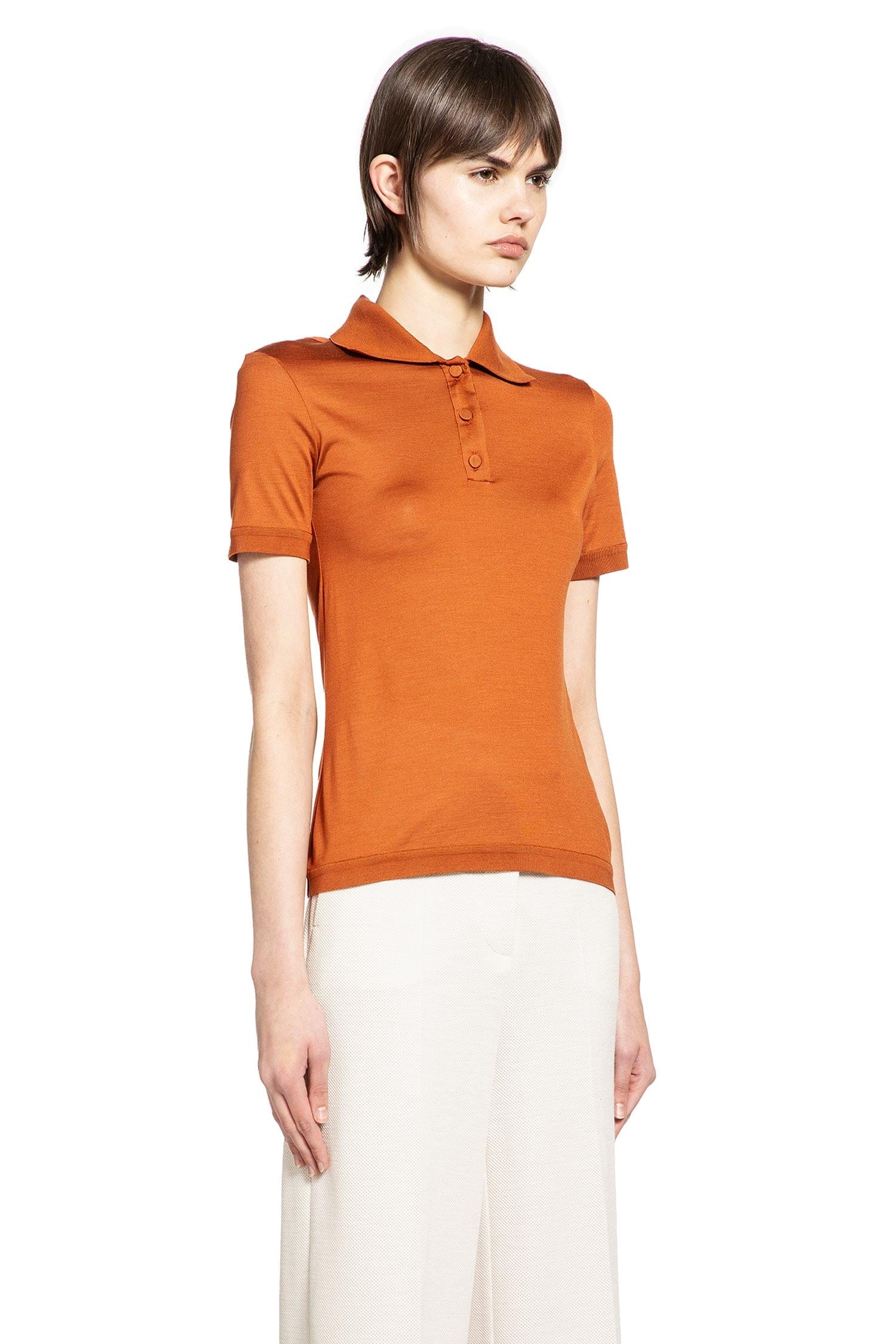 MAX MARA Silk Jersey Short - Sleeve Polo