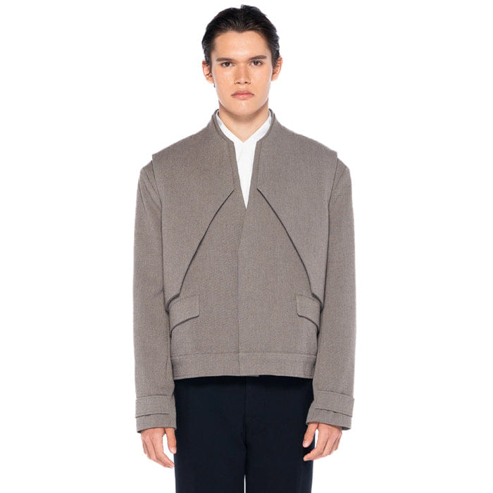 JAN SOBER DARK ETOUPE PART 1 JACKET WITH LAYER