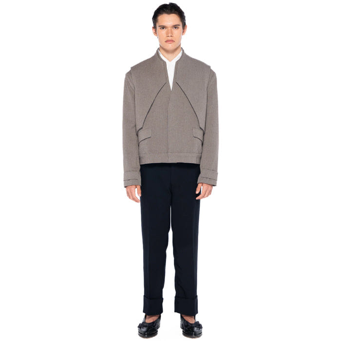 JAN SOBER DARK ETOUPE PART 1 JACKET WITH LAYER