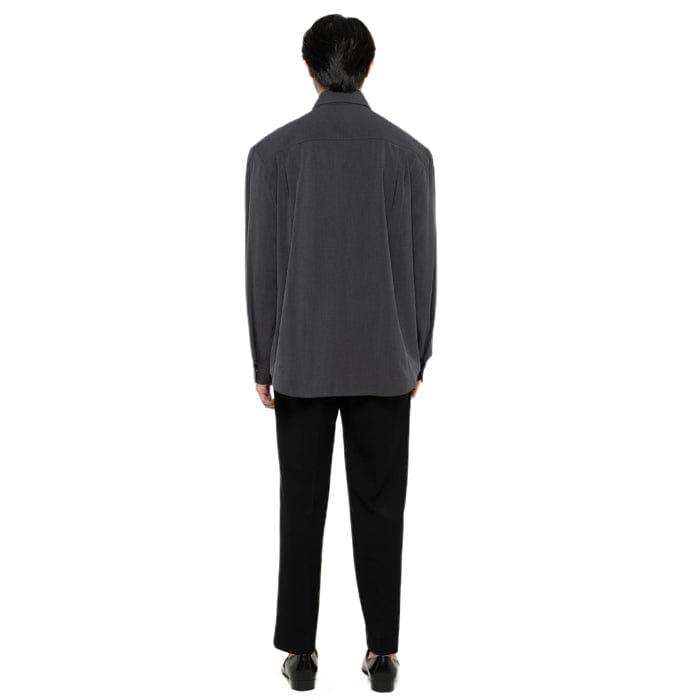 JAN SOBER DARK GREY COLLAR OVERLAP LIGHT JACKET