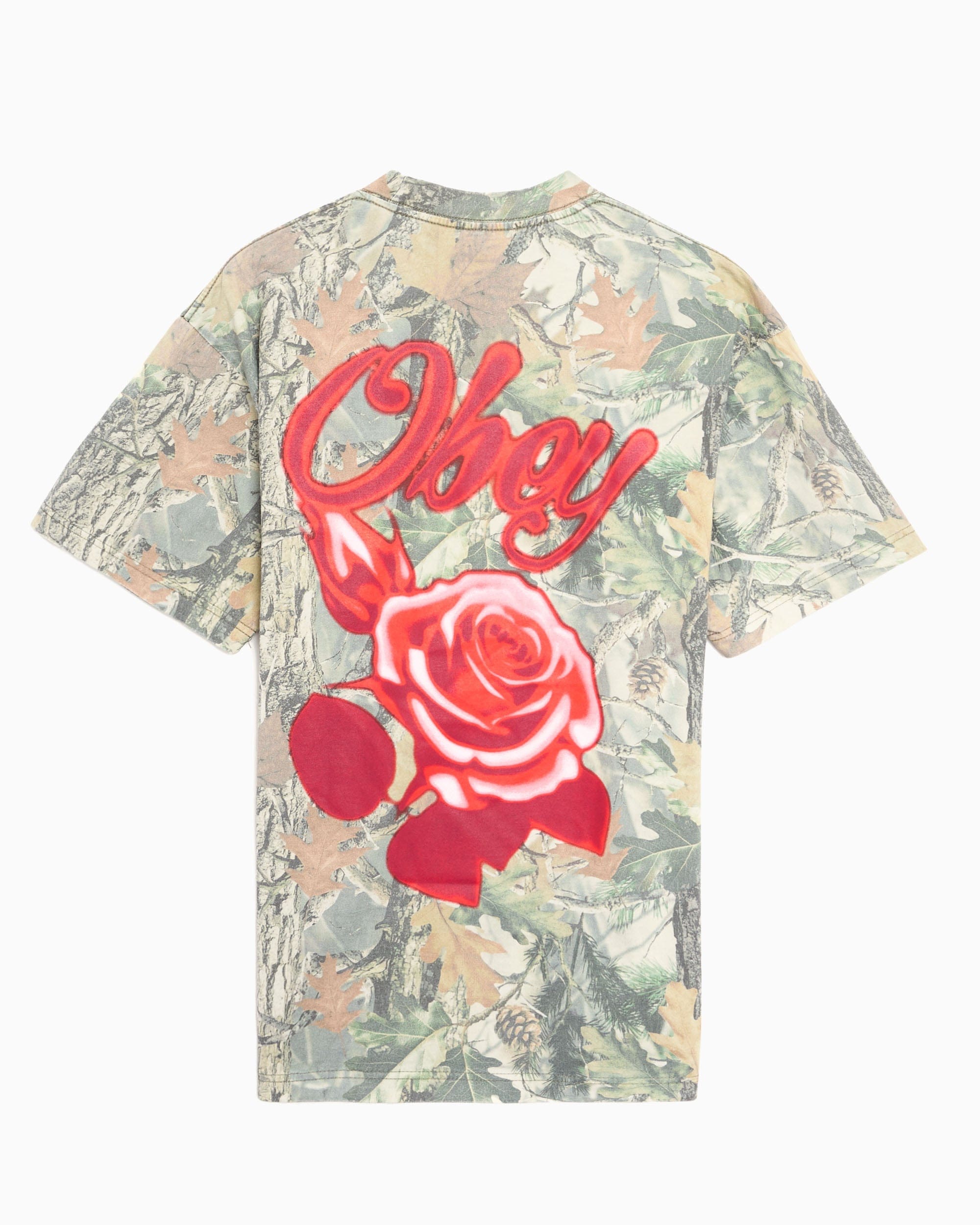 OBEY Clothing Camiseta camuflaje OBEY Clothing Airbrushed Rose para hombre