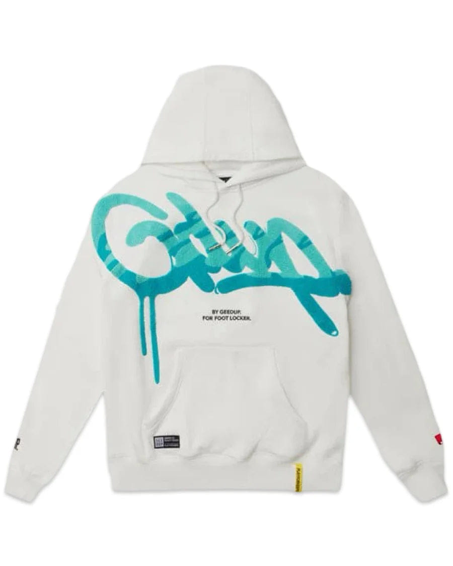 Geedup x Foot Locker Handstyle Hoodie White Aqua Turbo Green