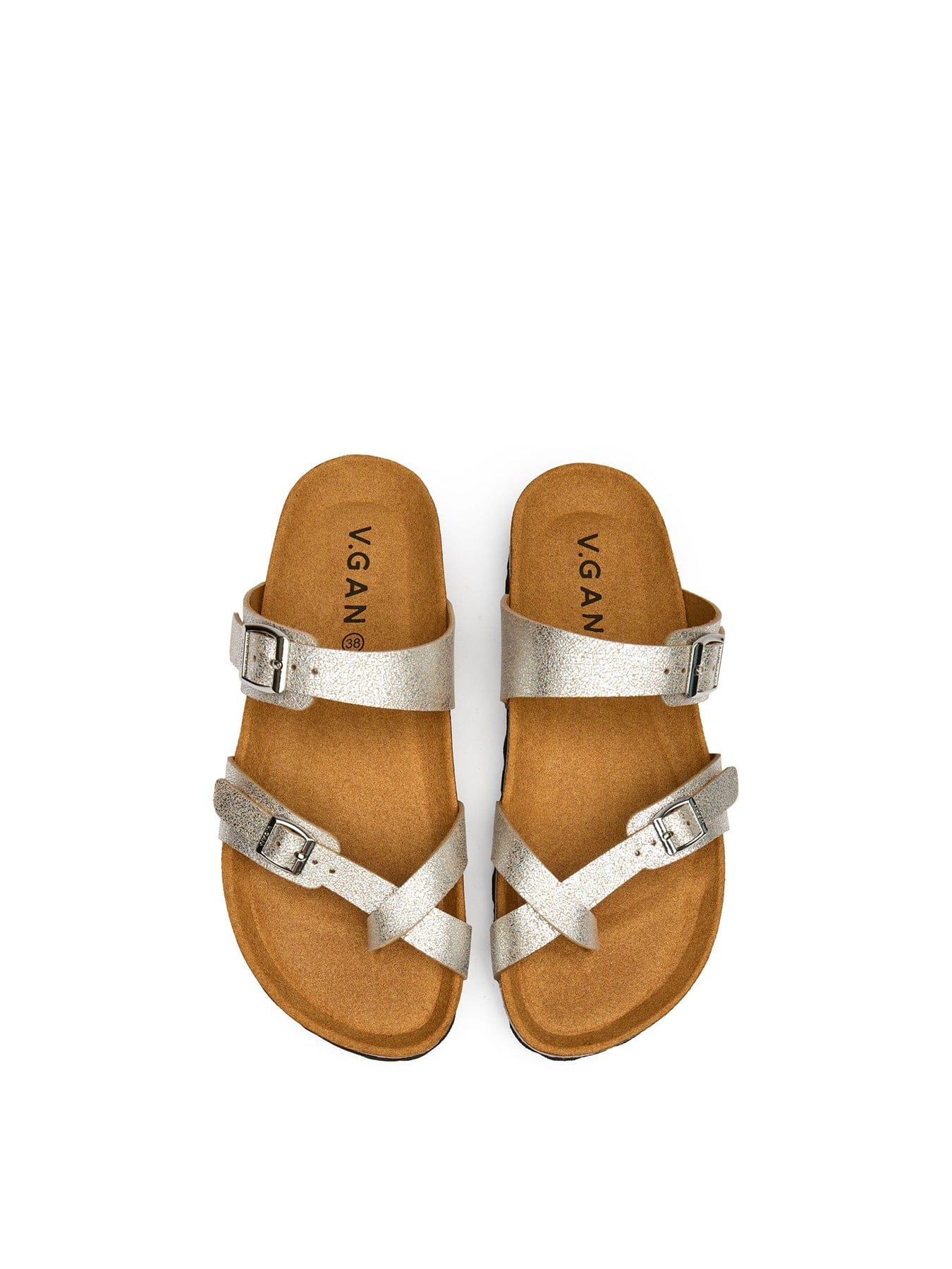 V.gan Garlic Comfort Footbed Sandals Silver