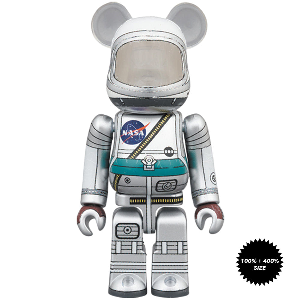 Dopecrate Project Mercury Astronaut 100% + 400% Bearbrick Set by Medicom Toy