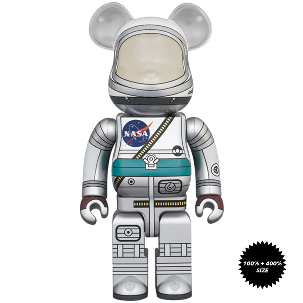 Dopecrate Project Mercury Astronaut 100% + 400% Bearbrick Set by Medicom Toy