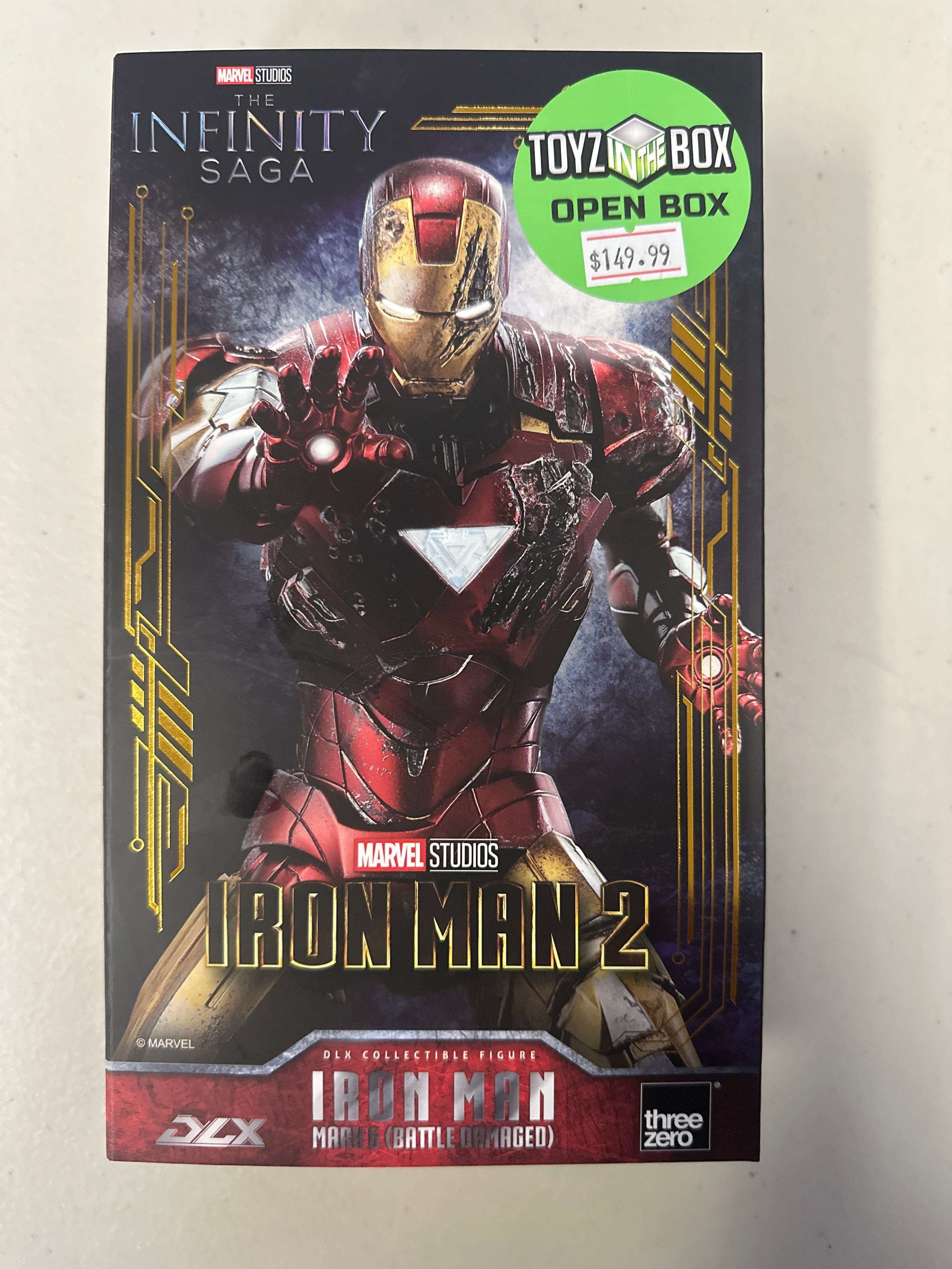 Threezero **Open Box**Threezero Marvel Studios: Iron Man 2 Mark 6 (Battle Damaged) DLX Action Figure