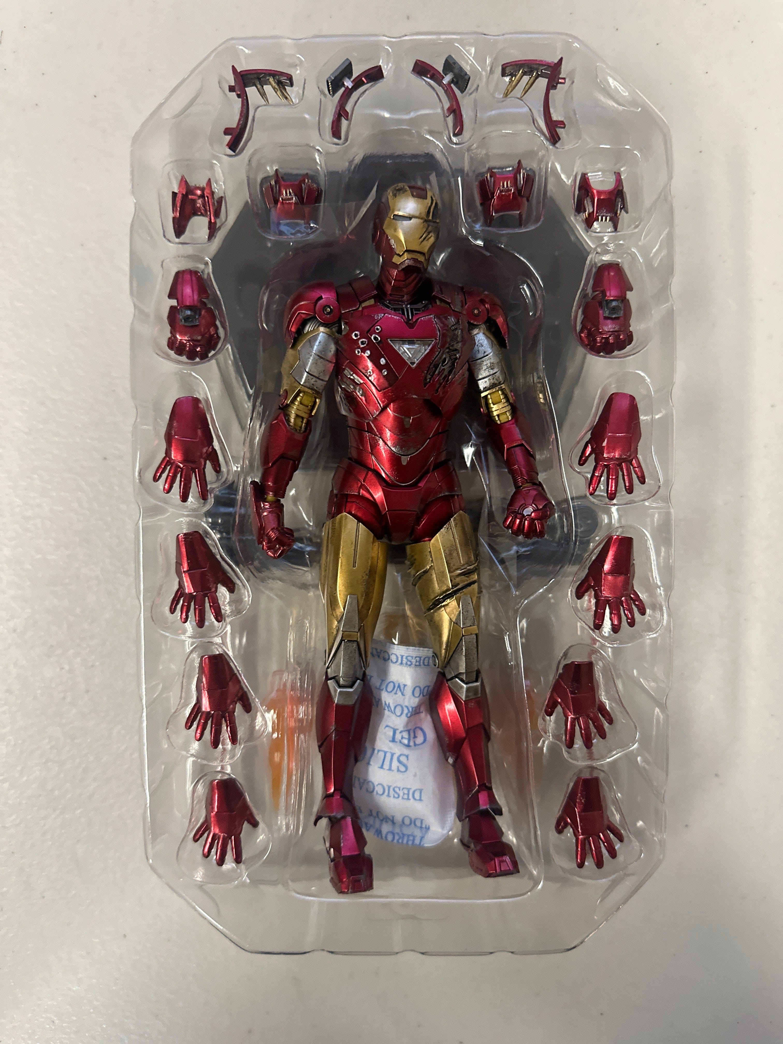 Threezero **Open Box**Threezero Marvel Studios: Iron Man 2 Mark 6 (Battle Damaged) DLX Action Figure
