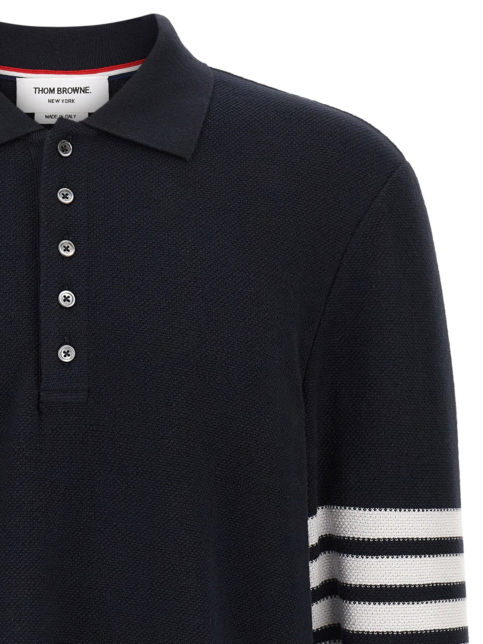 Thom Browne 4 - Bar Stripe Polo Shirt — Black