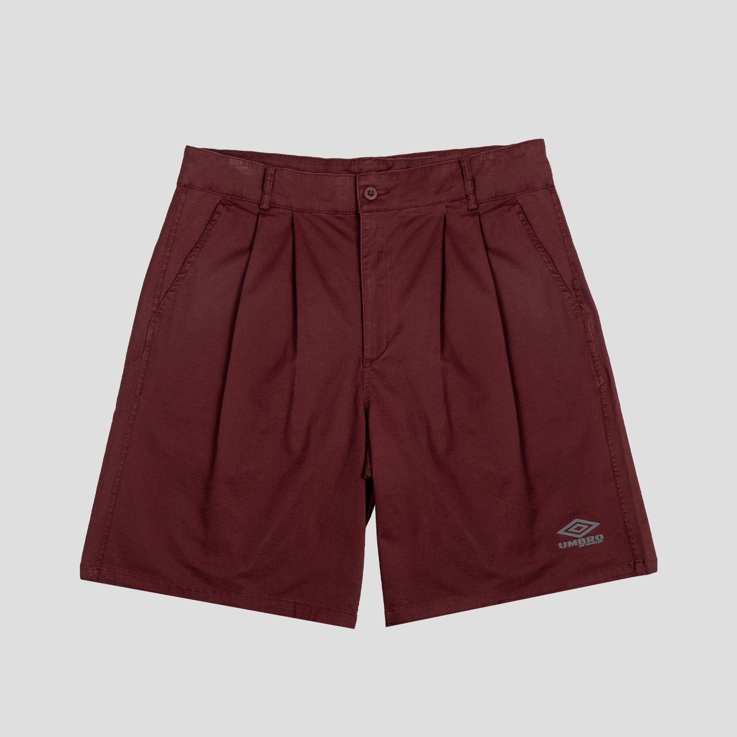 UMBRO amongst few x UMBRO - Chapel End Double Pleated Shorts (Burgundy)