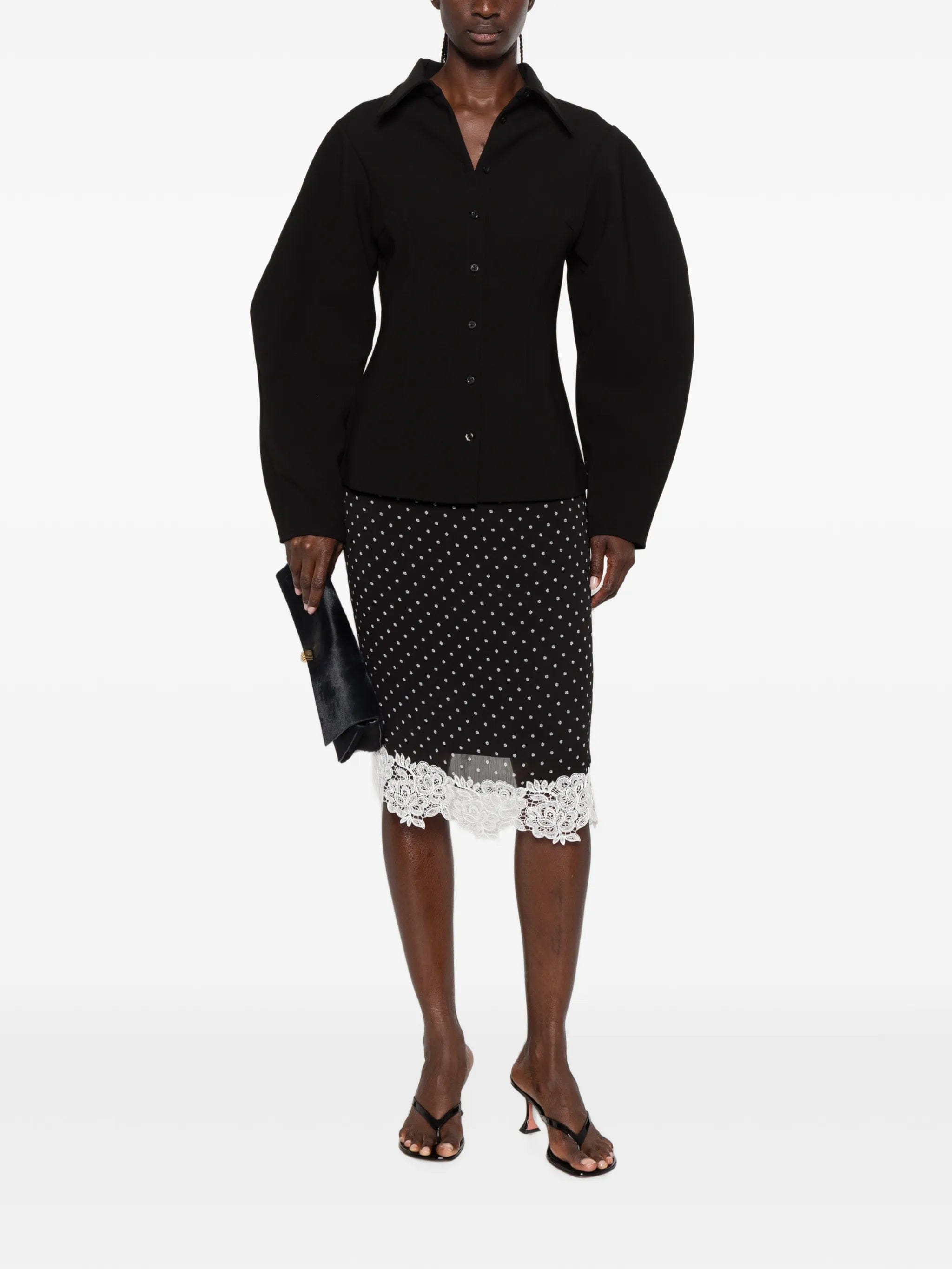 Rotate Birger Christensen fitted puff - sleeve shirt