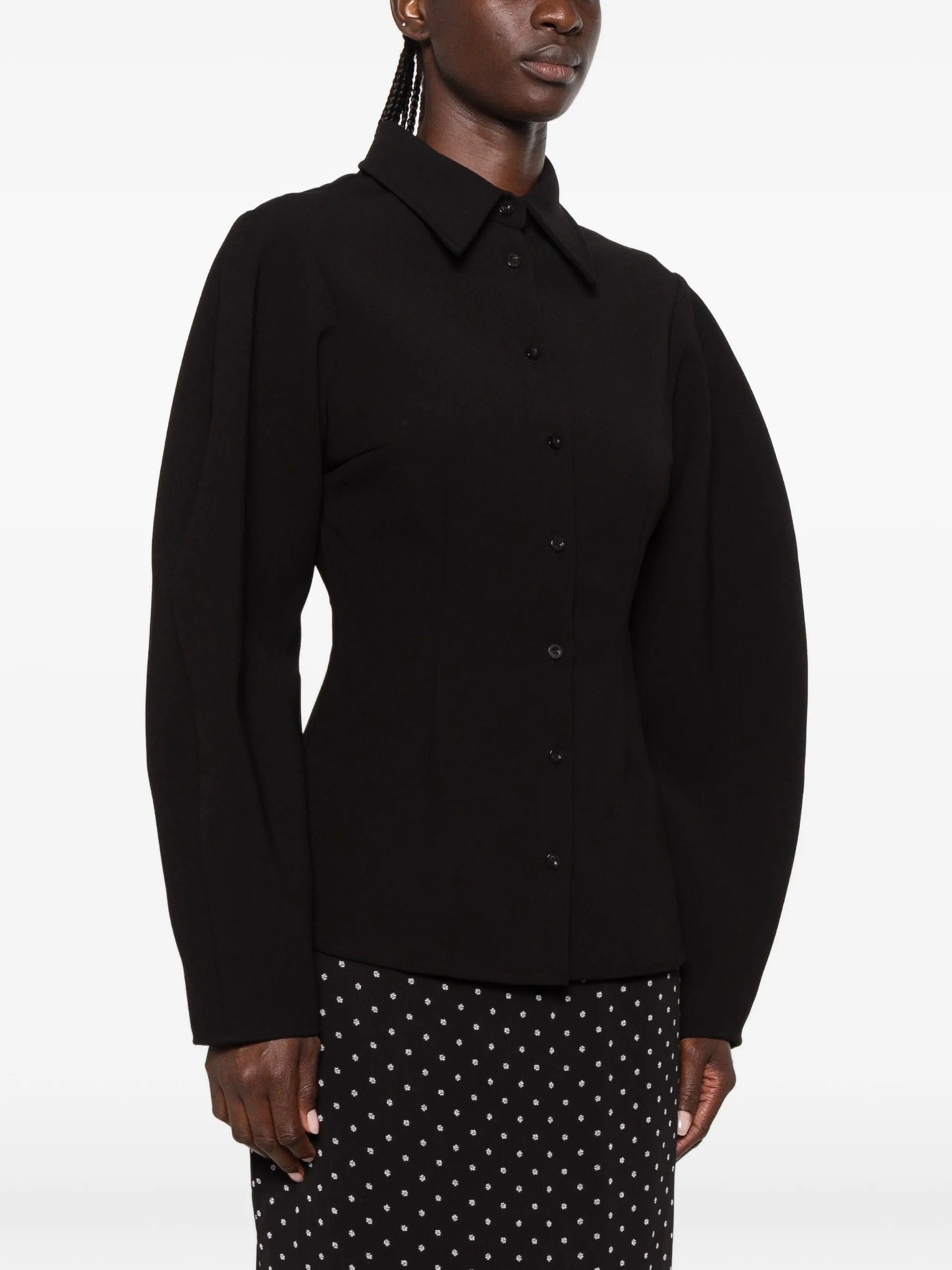 Rotate Birger Christensen fitted puff - sleeve shirt