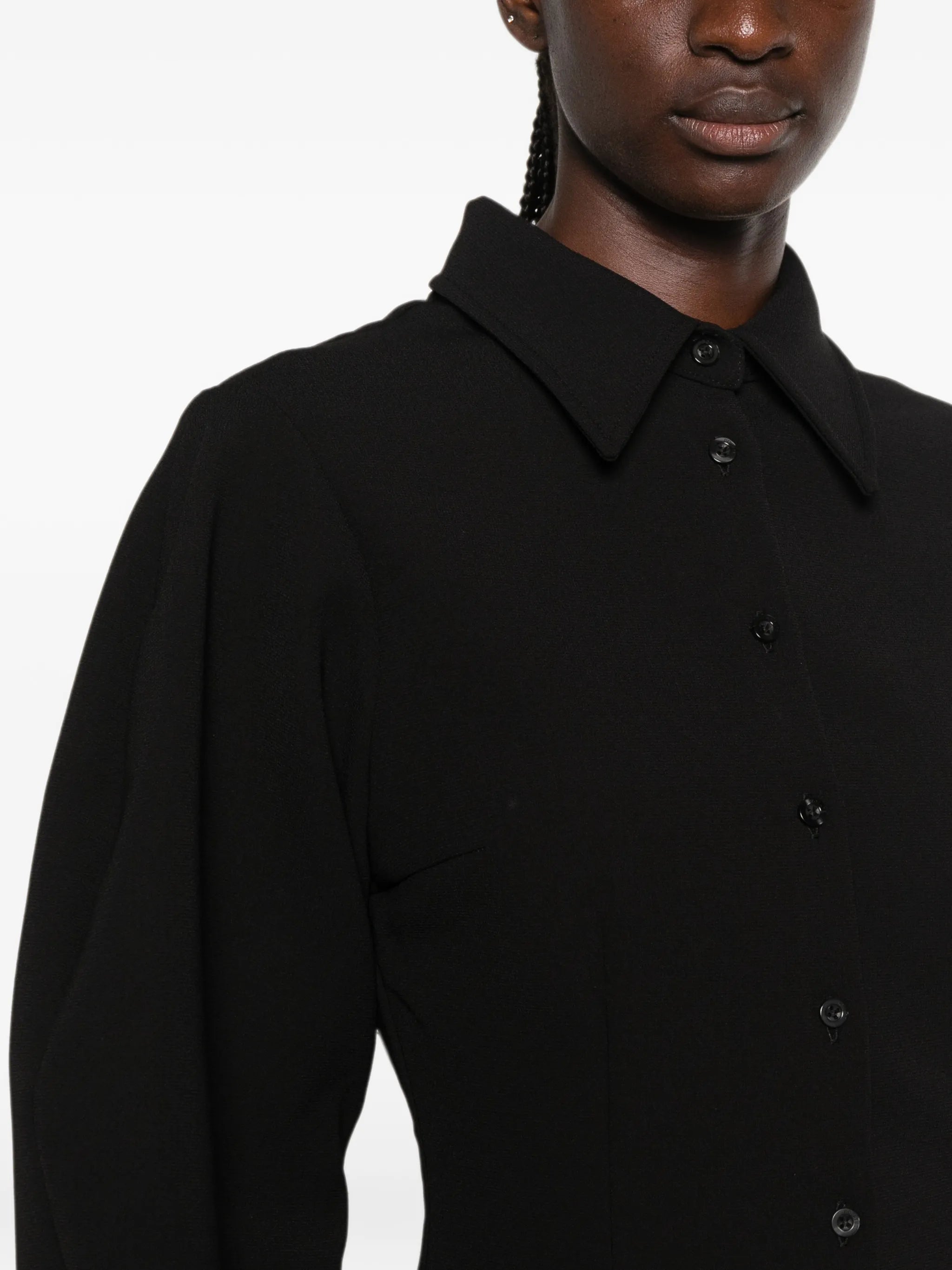 Rotate Birger Christensen fitted puff - sleeve shirt