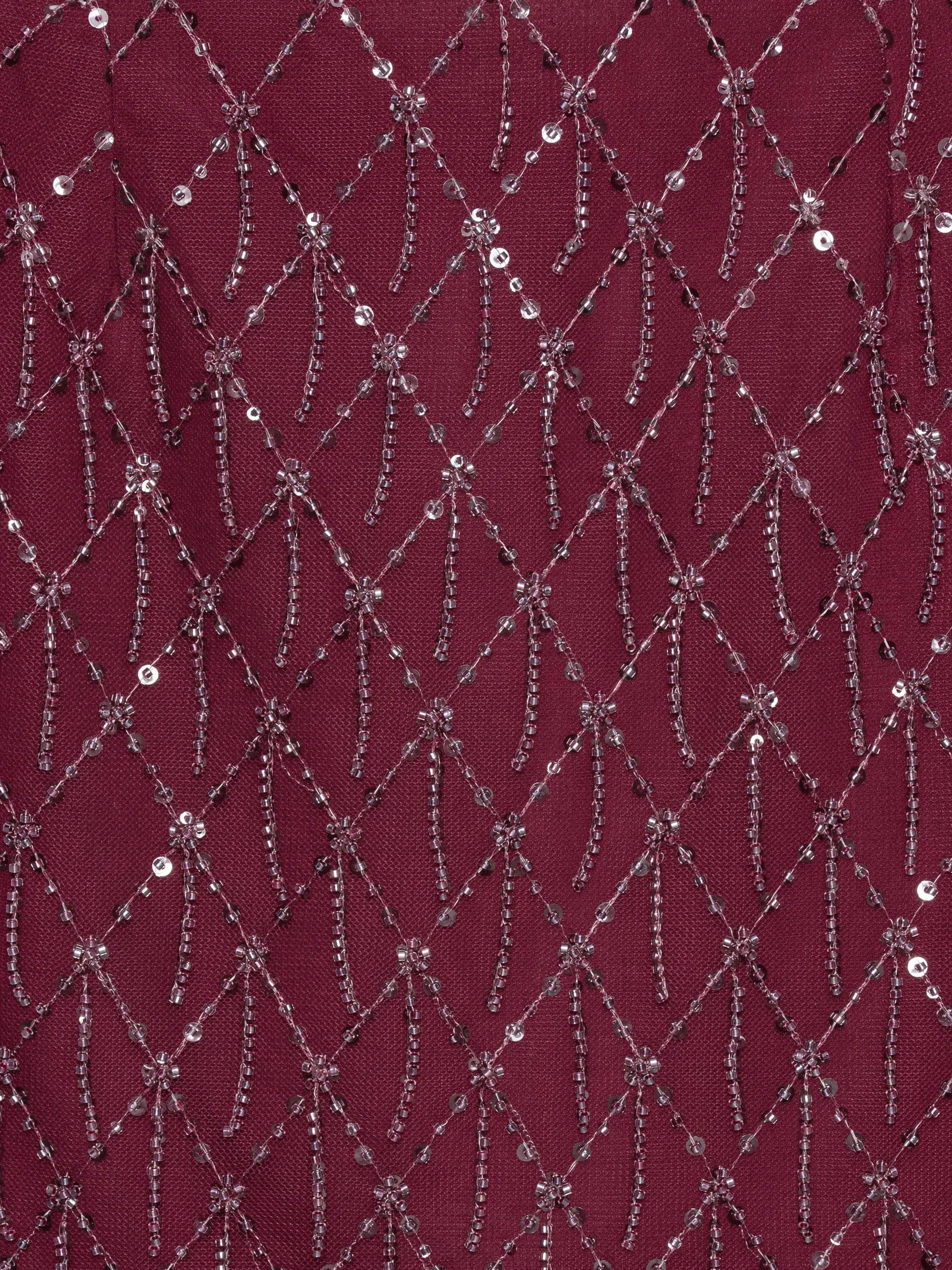 Rotate Birger Christensen sequins mini skirt dark red