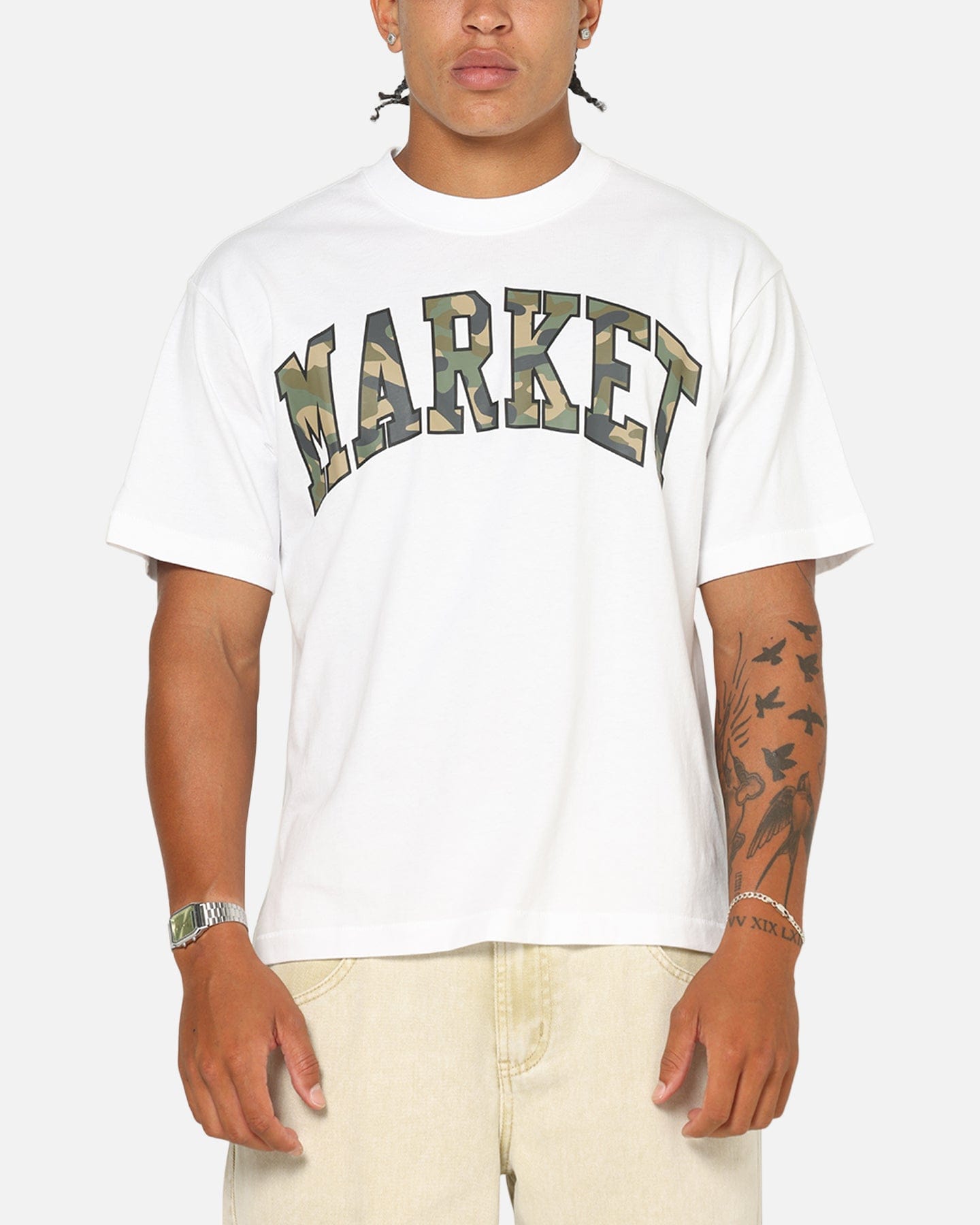 Market Camo Arc T - Shirt White