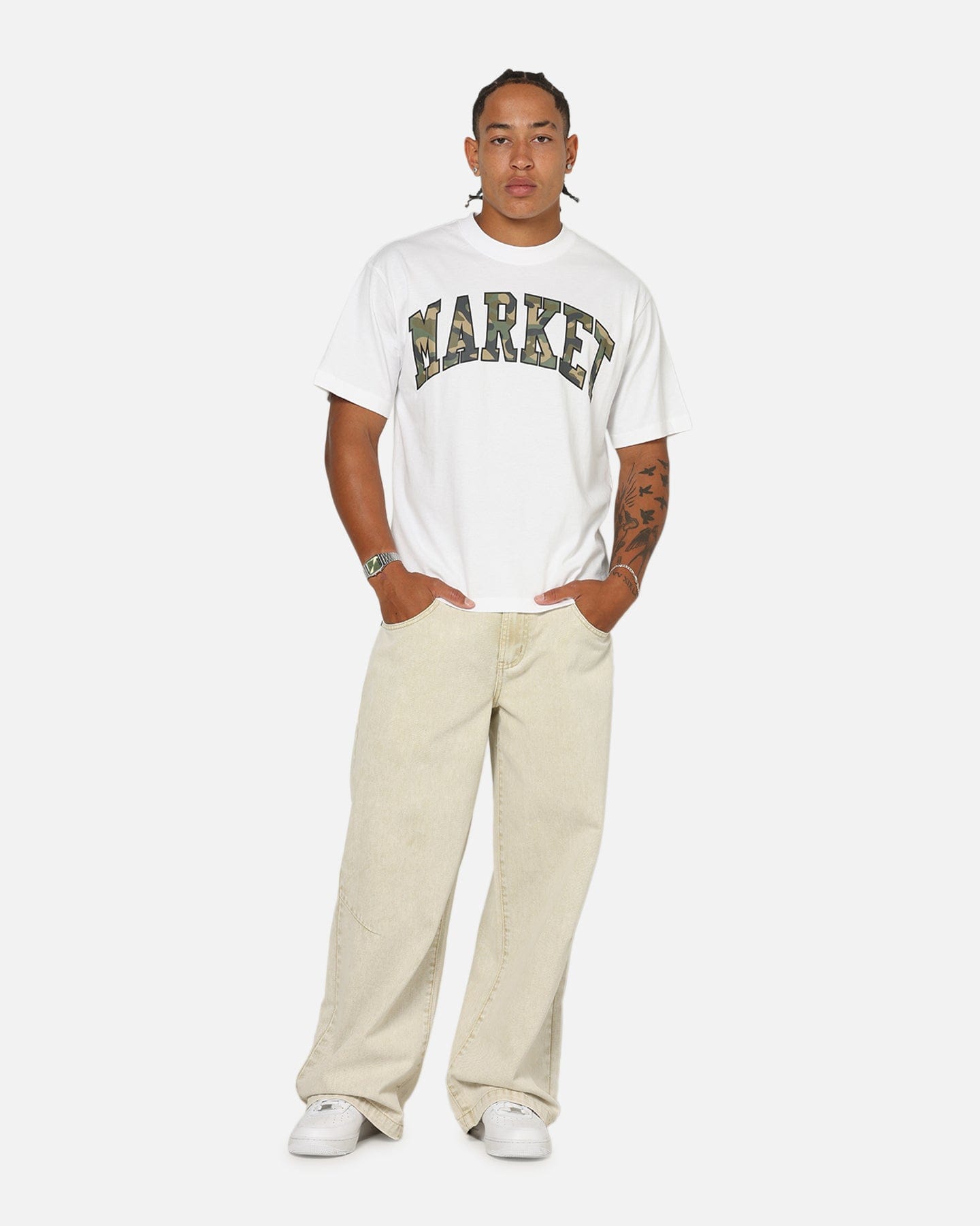 Market Camo Arc T - Shirt White
