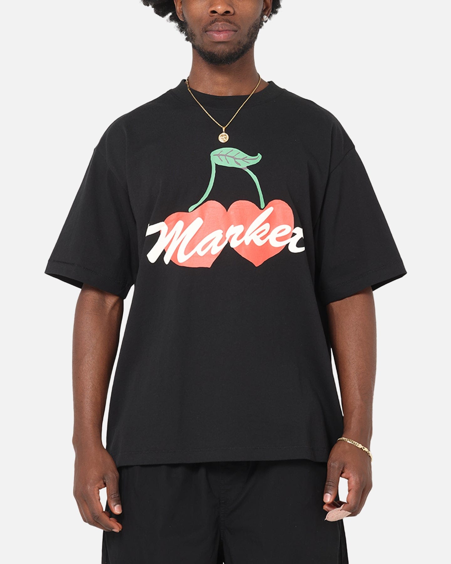 Market Double Cherries T - Shirt Black