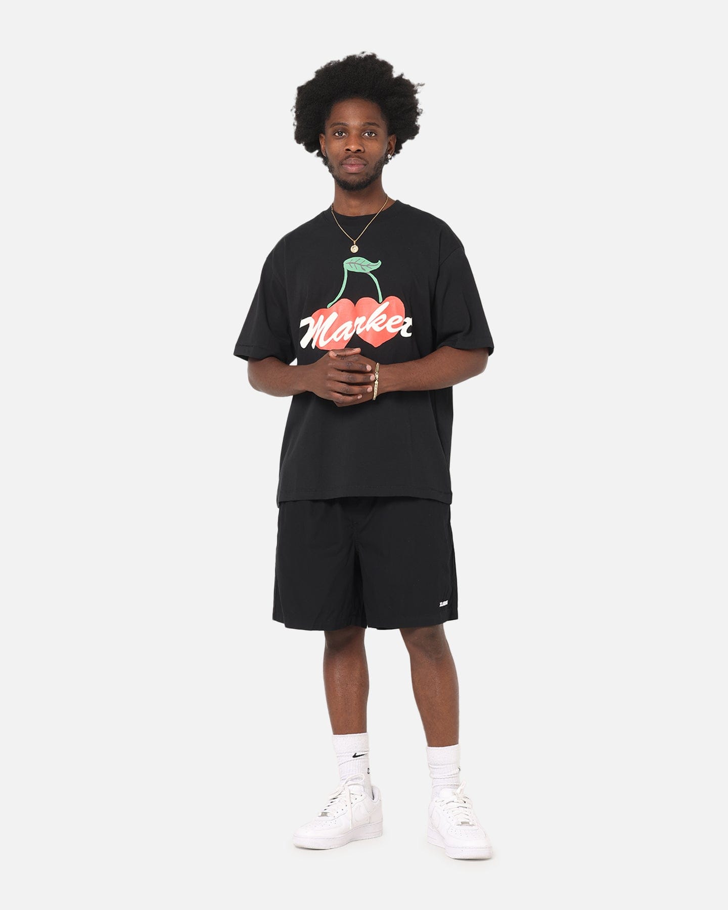 Market Double Cherries T - Shirt Black