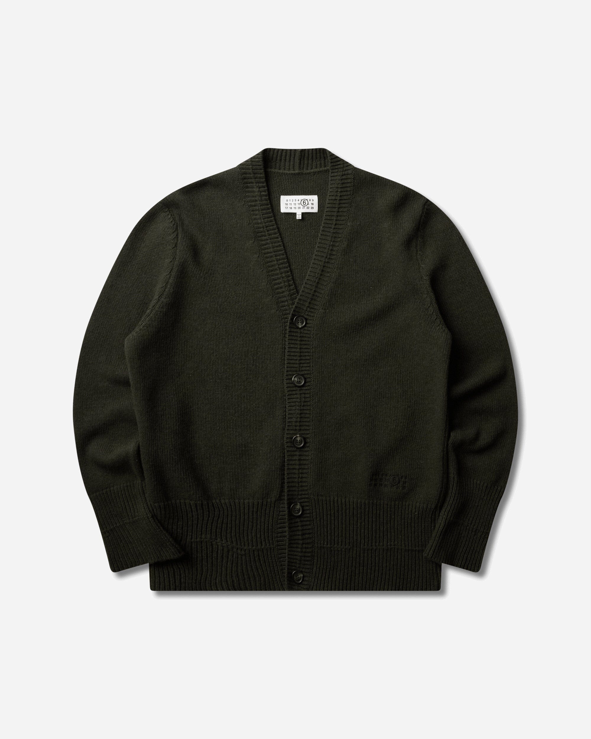 MM6 Maison Margiela Men's Wool V - Neck Cardigan Khaki