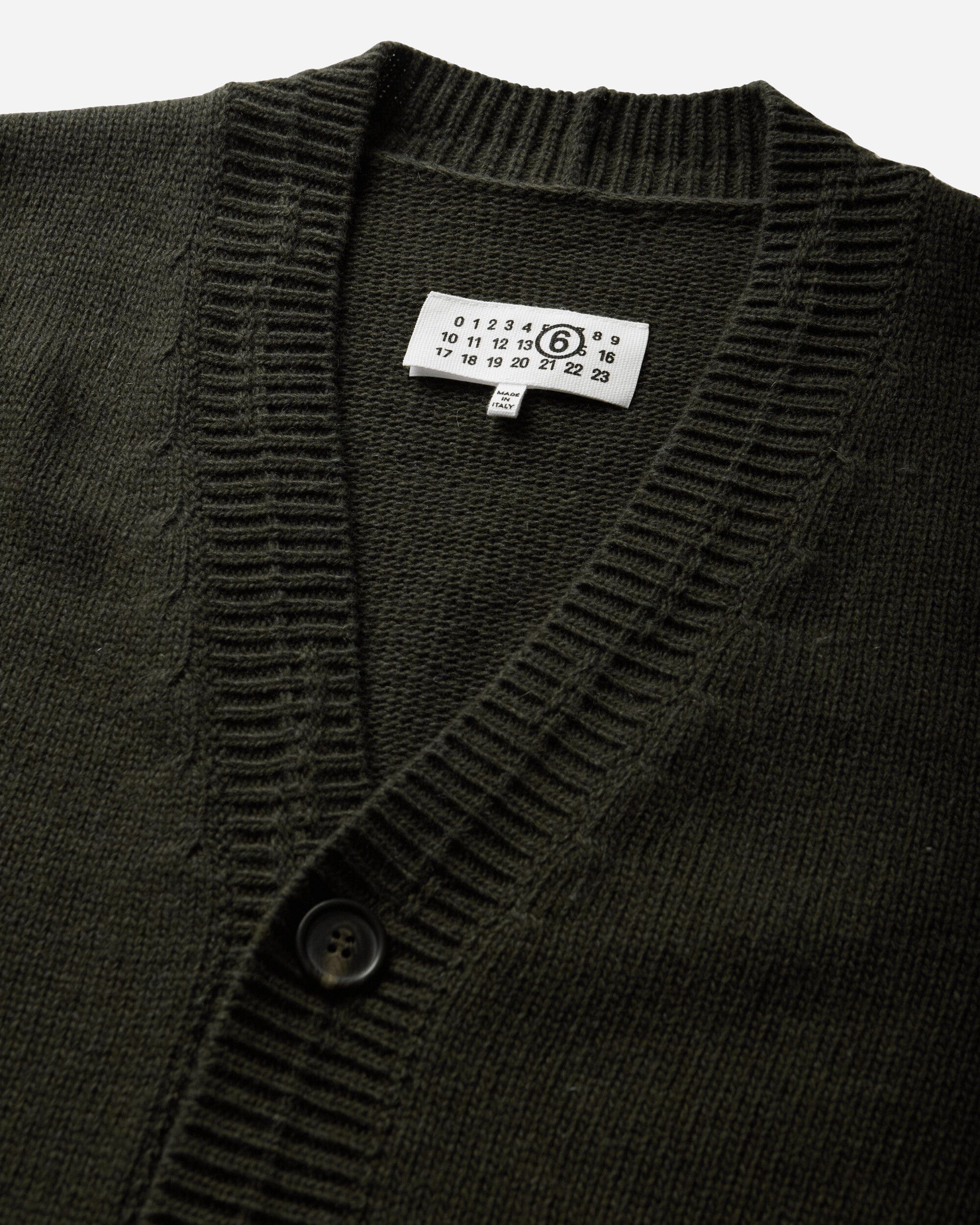 MM6 Maison Margiela Men's Wool V - Neck Cardigan Khaki