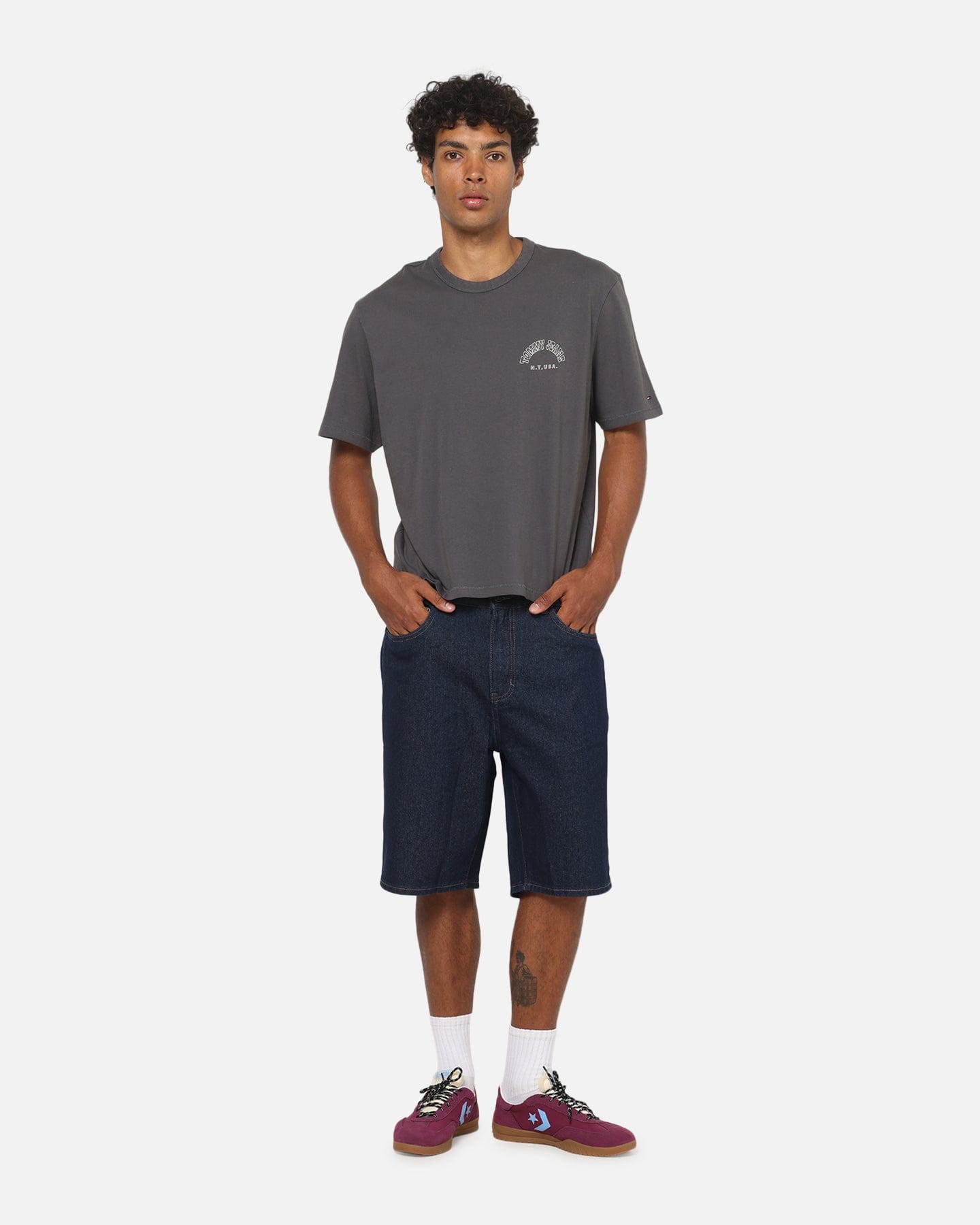 Tommy Jeans Arch Western Backprint T - Shirt Washed Black