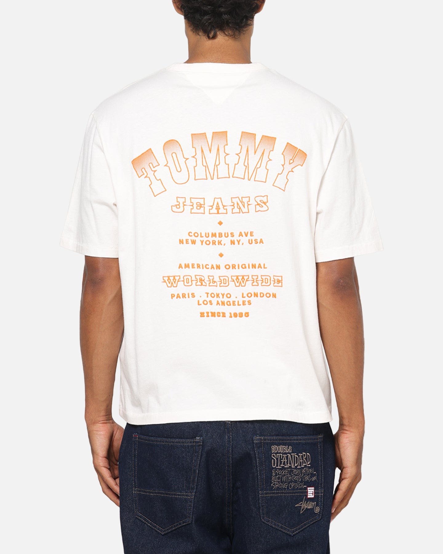 Tommy Jeans Arch Western Backprint T - Shirt Ancient White