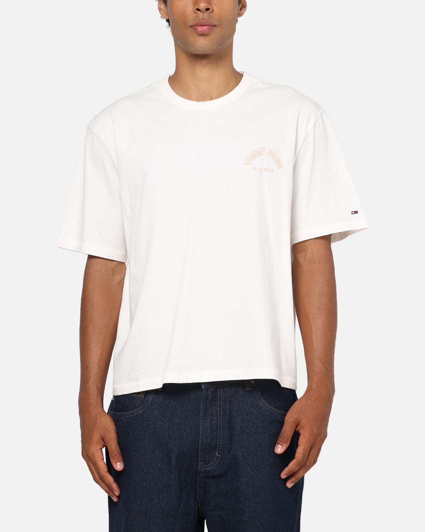 Tommy Jeans Arch Western Backprint T - Shirt Ancient White