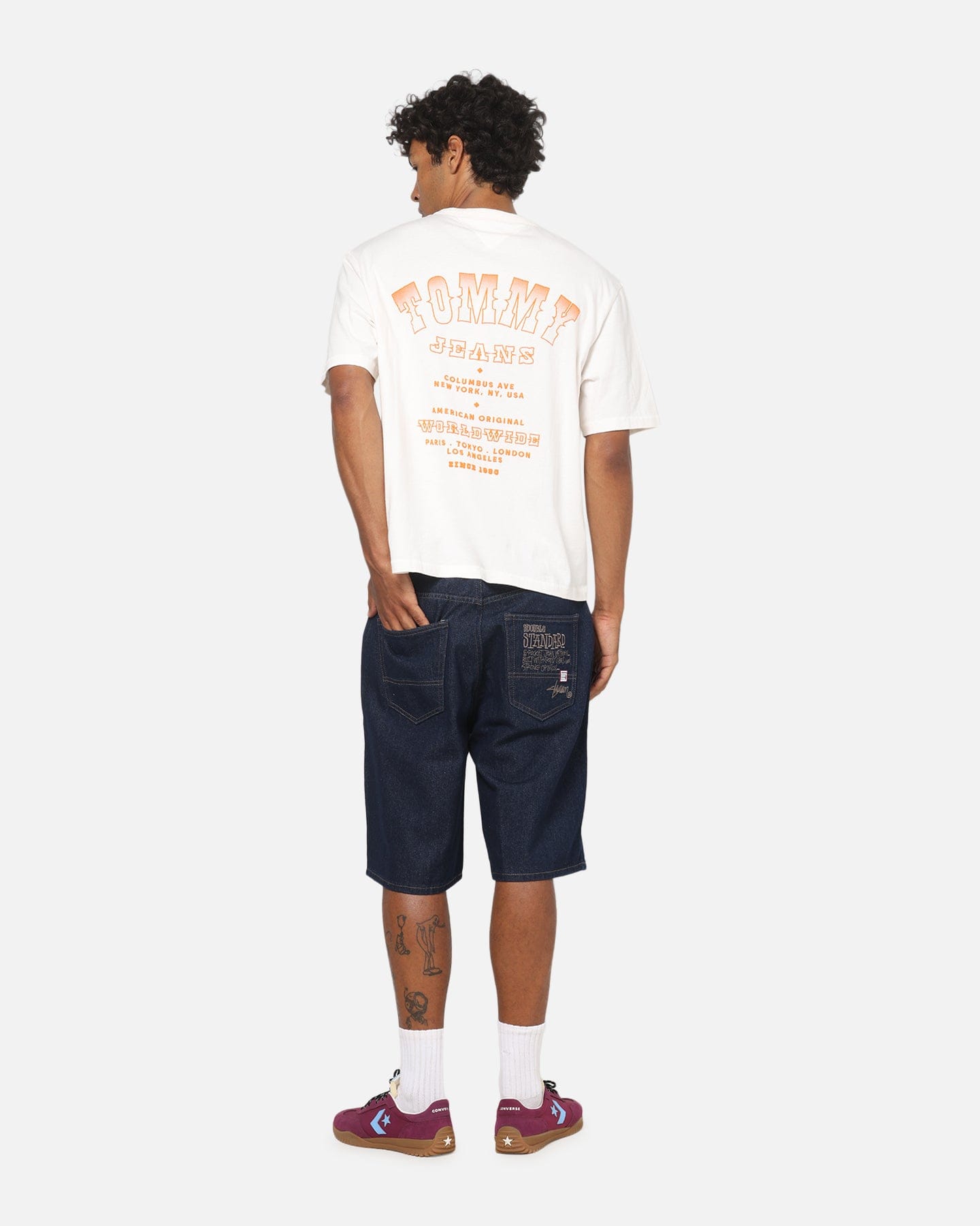 Tommy Jeans Arch Western Backprint T - Shirt Ancient White