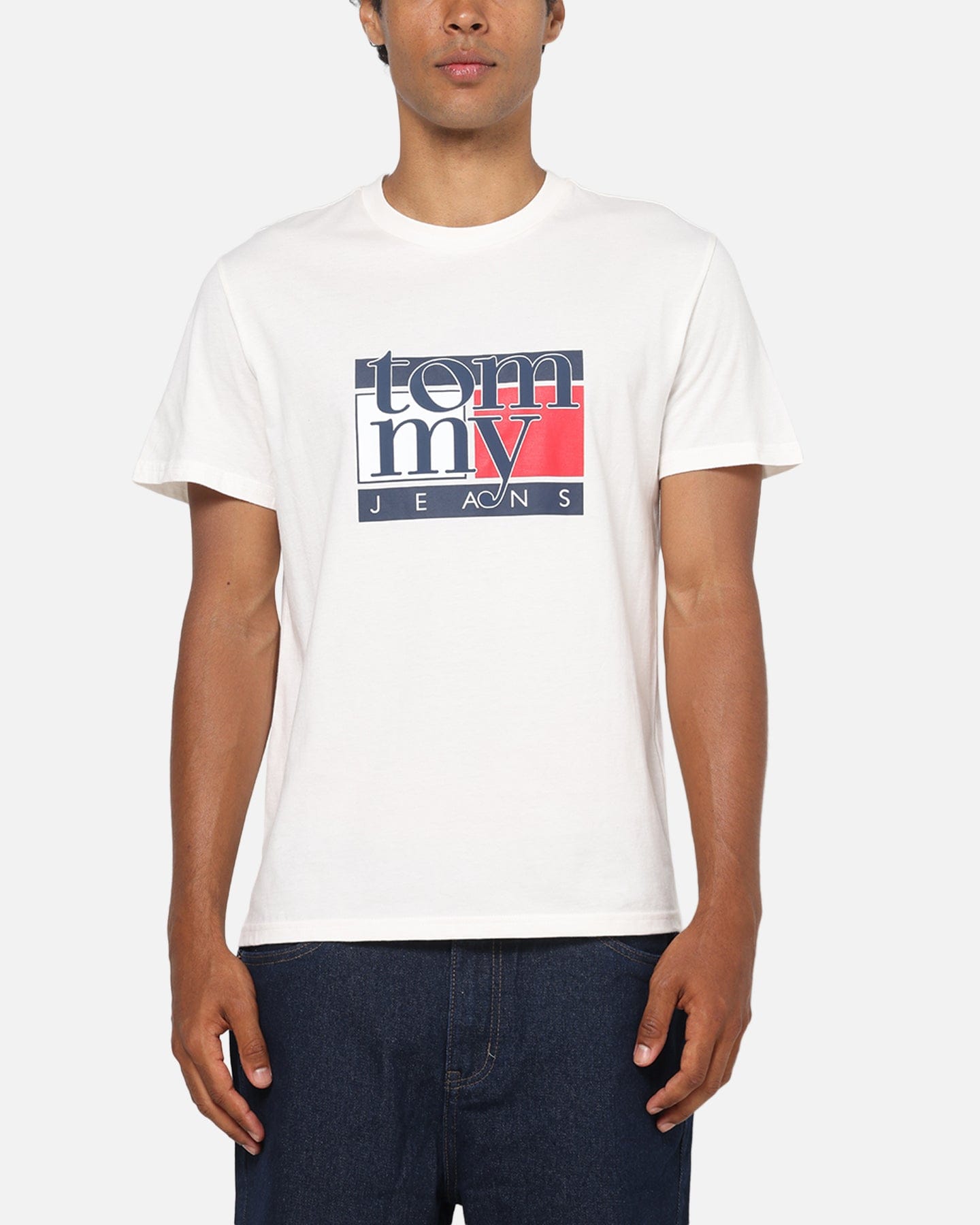 Tommy Jeans Slim RWB Flag T - Shirt Ancient White