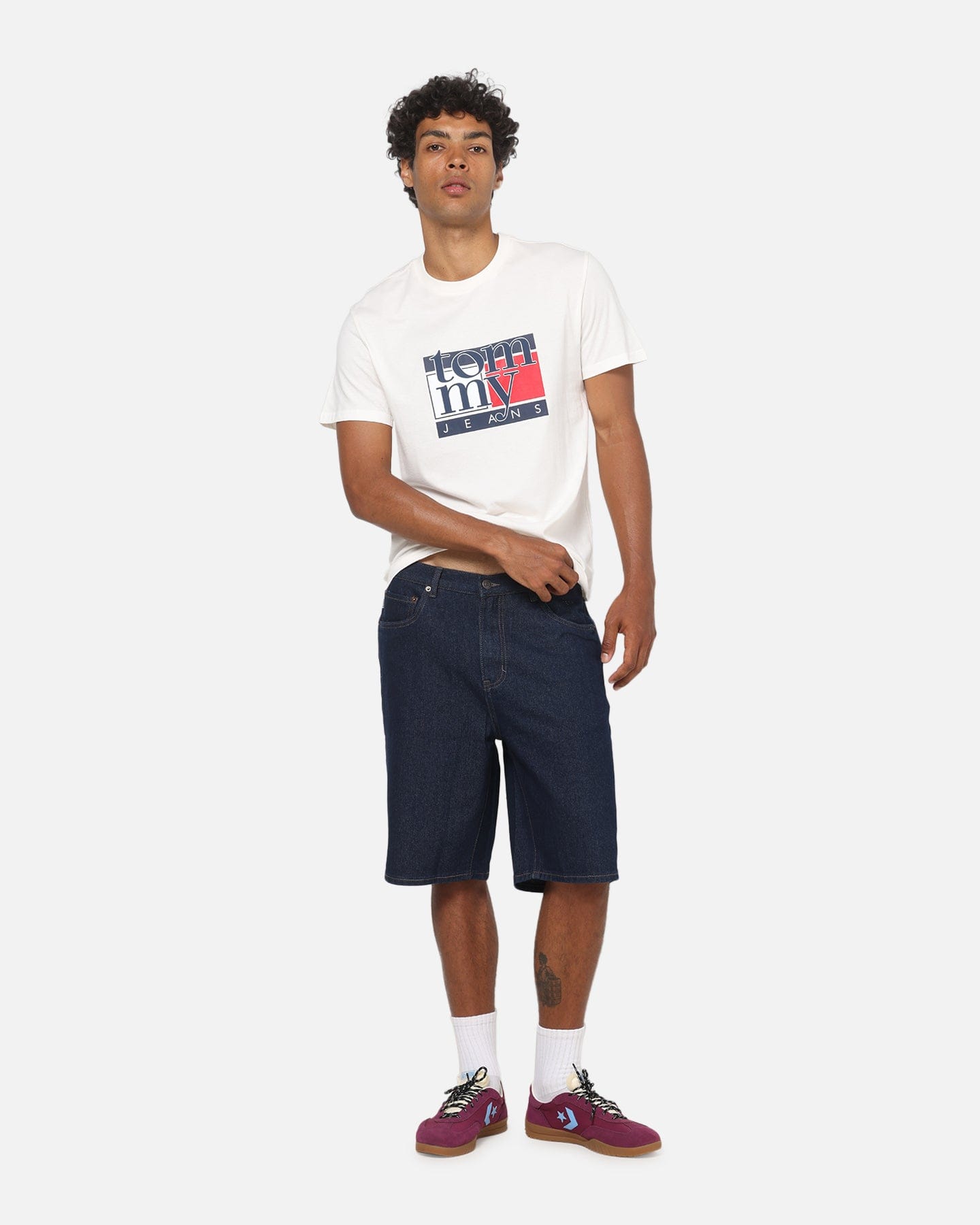 Tommy Jeans Slim RWB Flag T - Shirt Ancient White