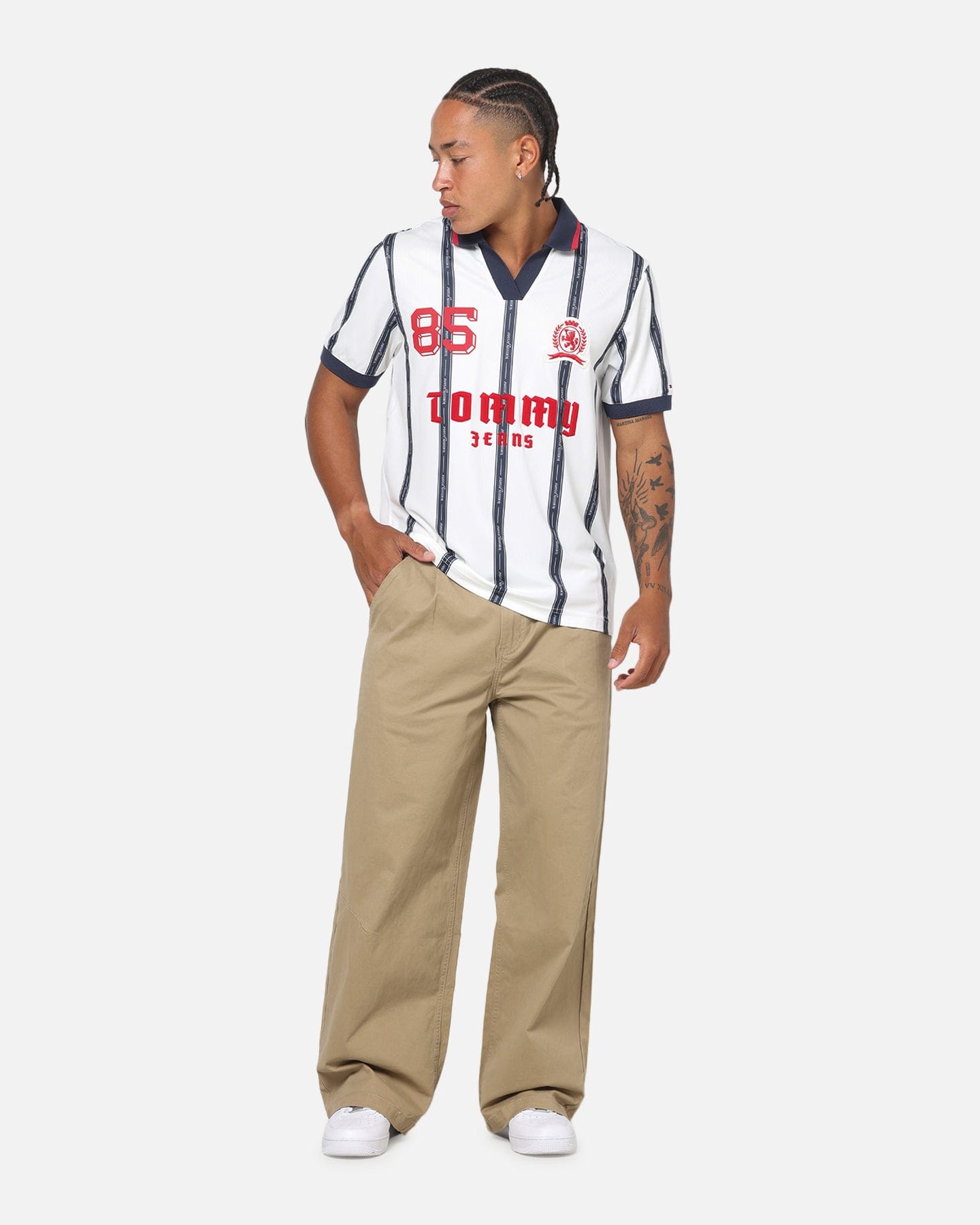 Tommy Jeans Sports Polo T - Shirt Ecru