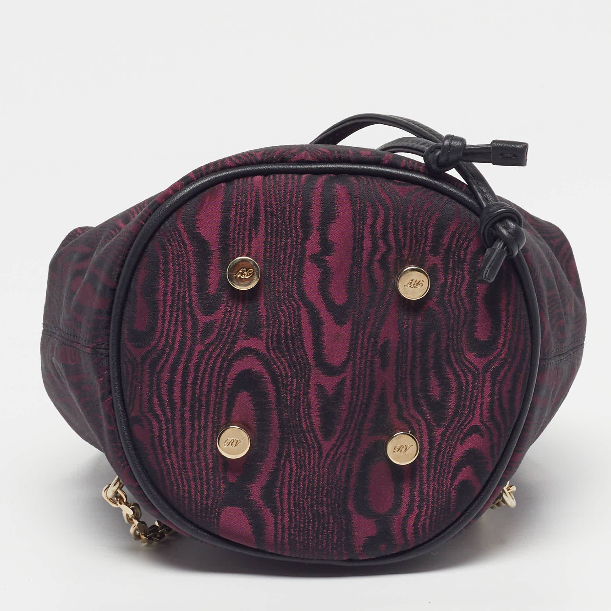 Roger Vivier Broche Mini Purple/black Fabric Drawstring Backpack