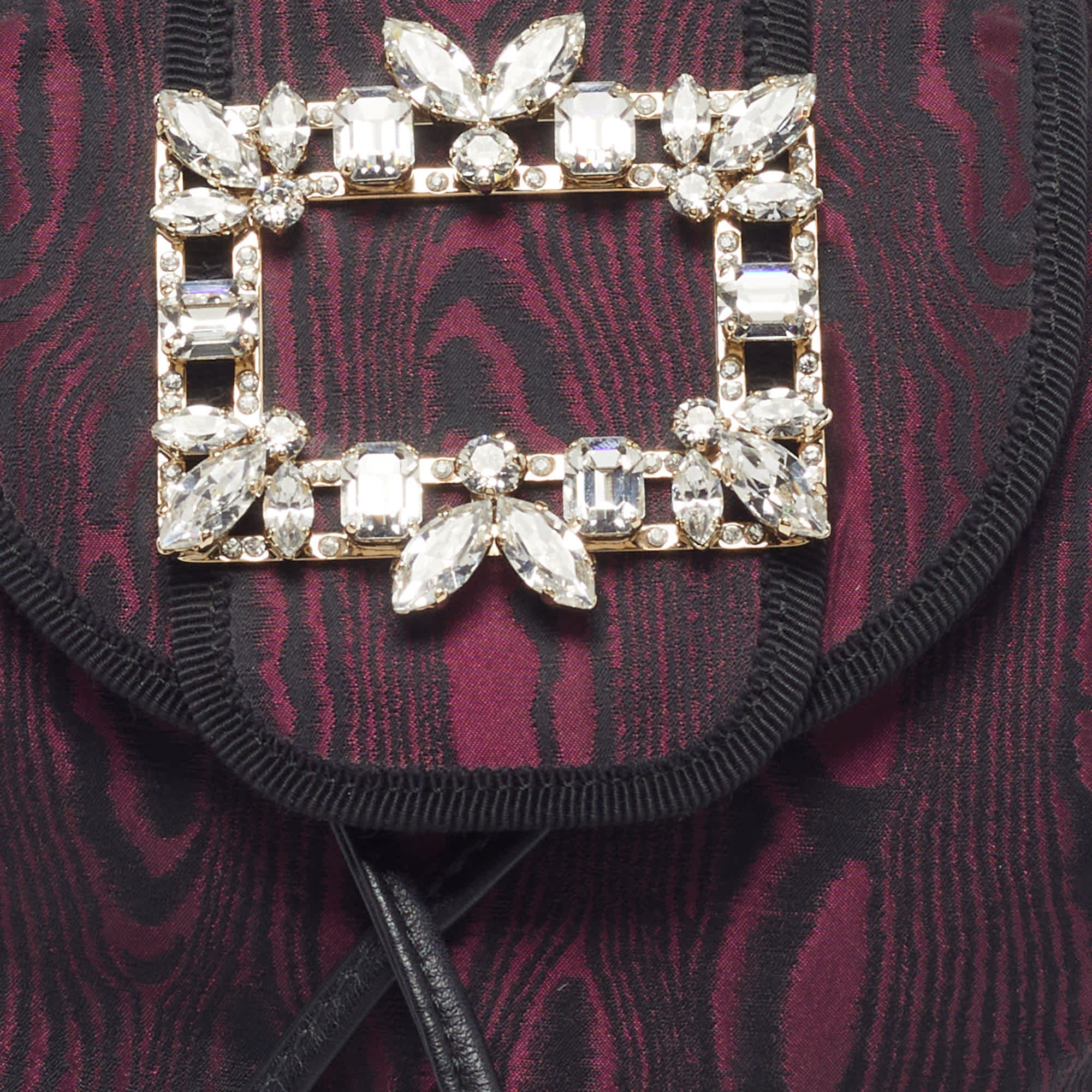 Roger Vivier Broche Mini Purple/black Fabric Drawstring Backpack