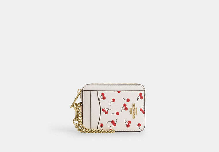 cherry Zip Card Case With Cherry Print