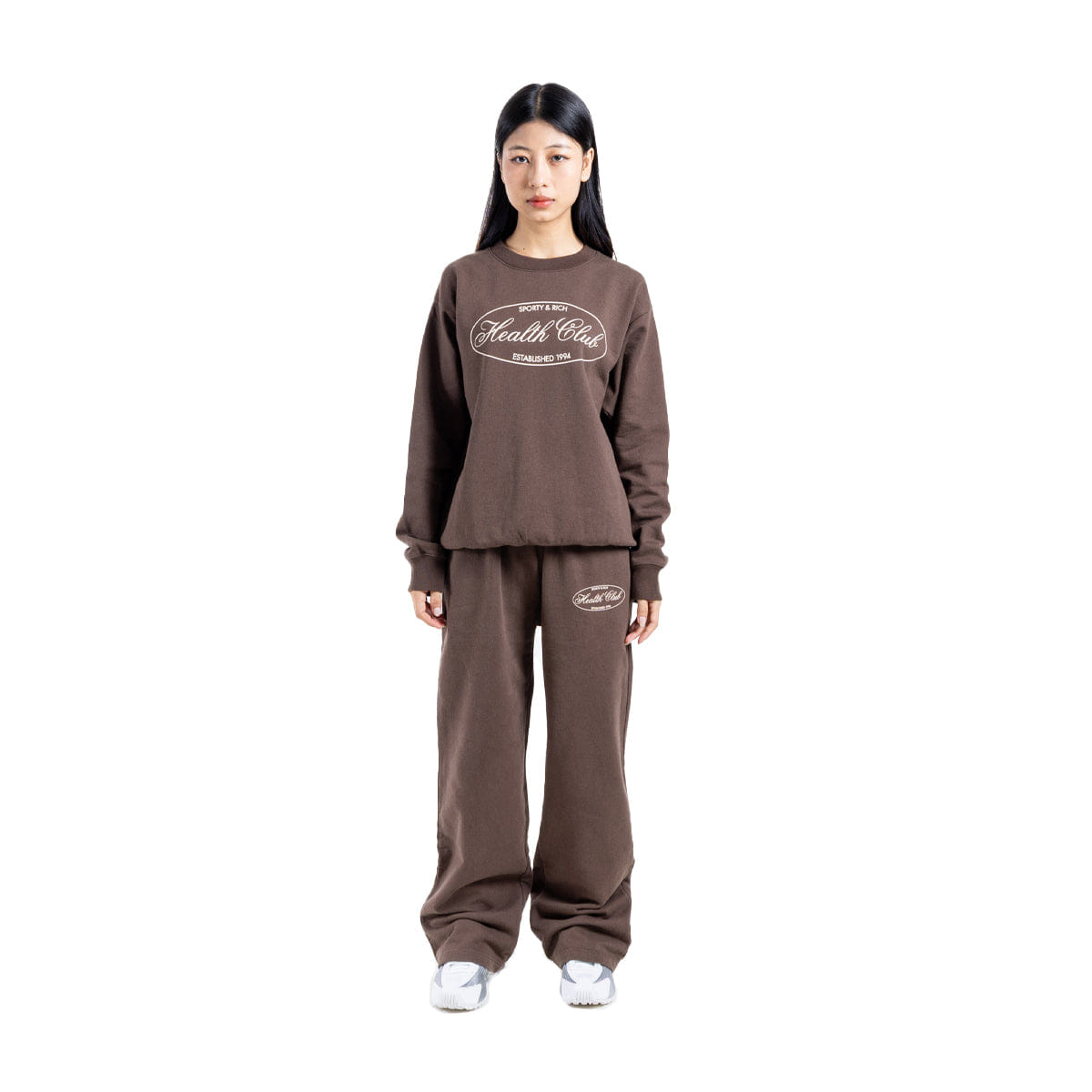 Sporty & RICH Oval Health Sweatshirt Chocolate