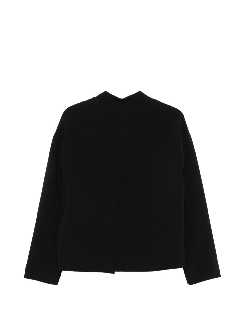 Alberto Biani Cropped Wool - Blend Jacket — Black