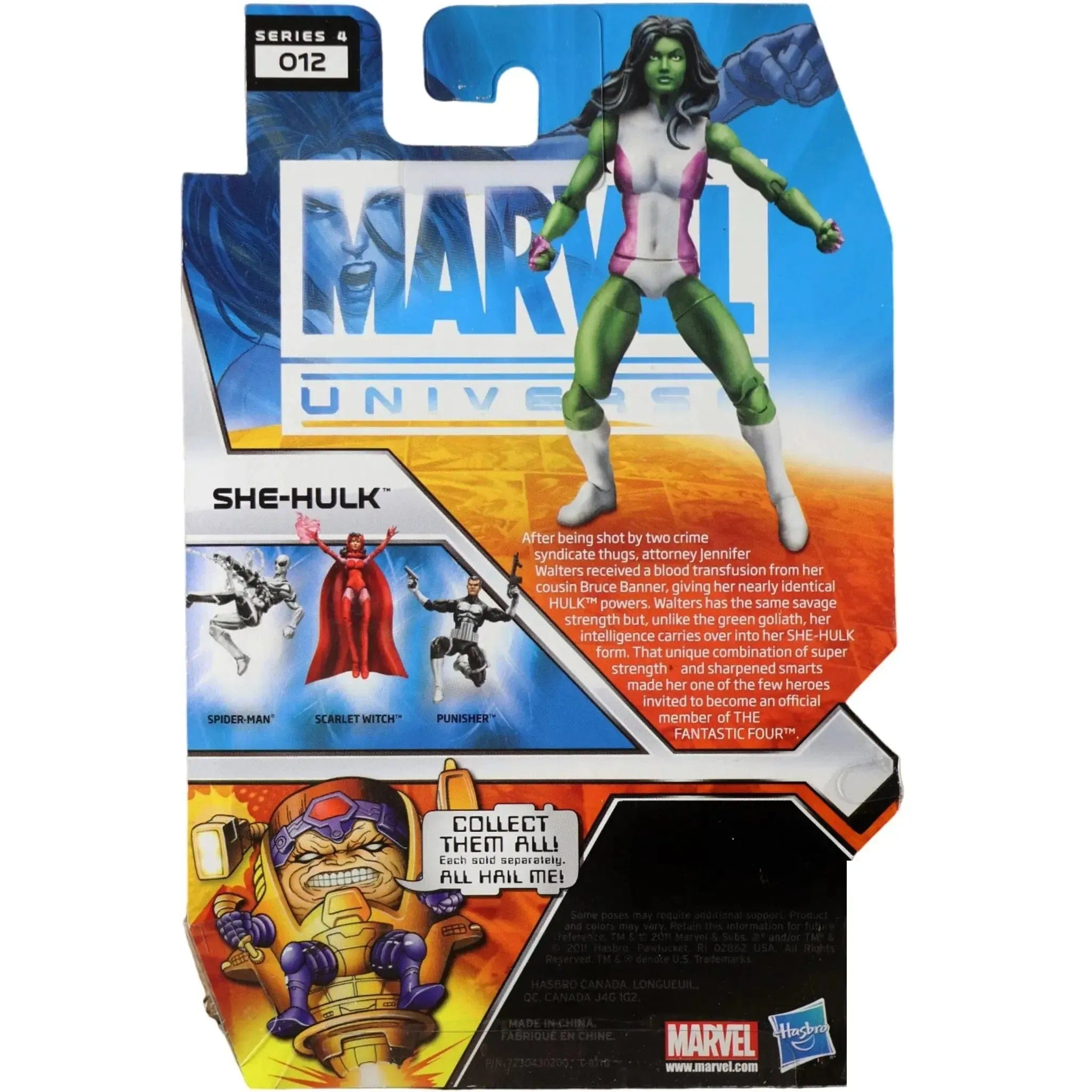 Hasbro Marvel Universe - She - Hulk Action Figure (3.75") - Hasbro - Marvel Universe Series 4 (012) - (2012)