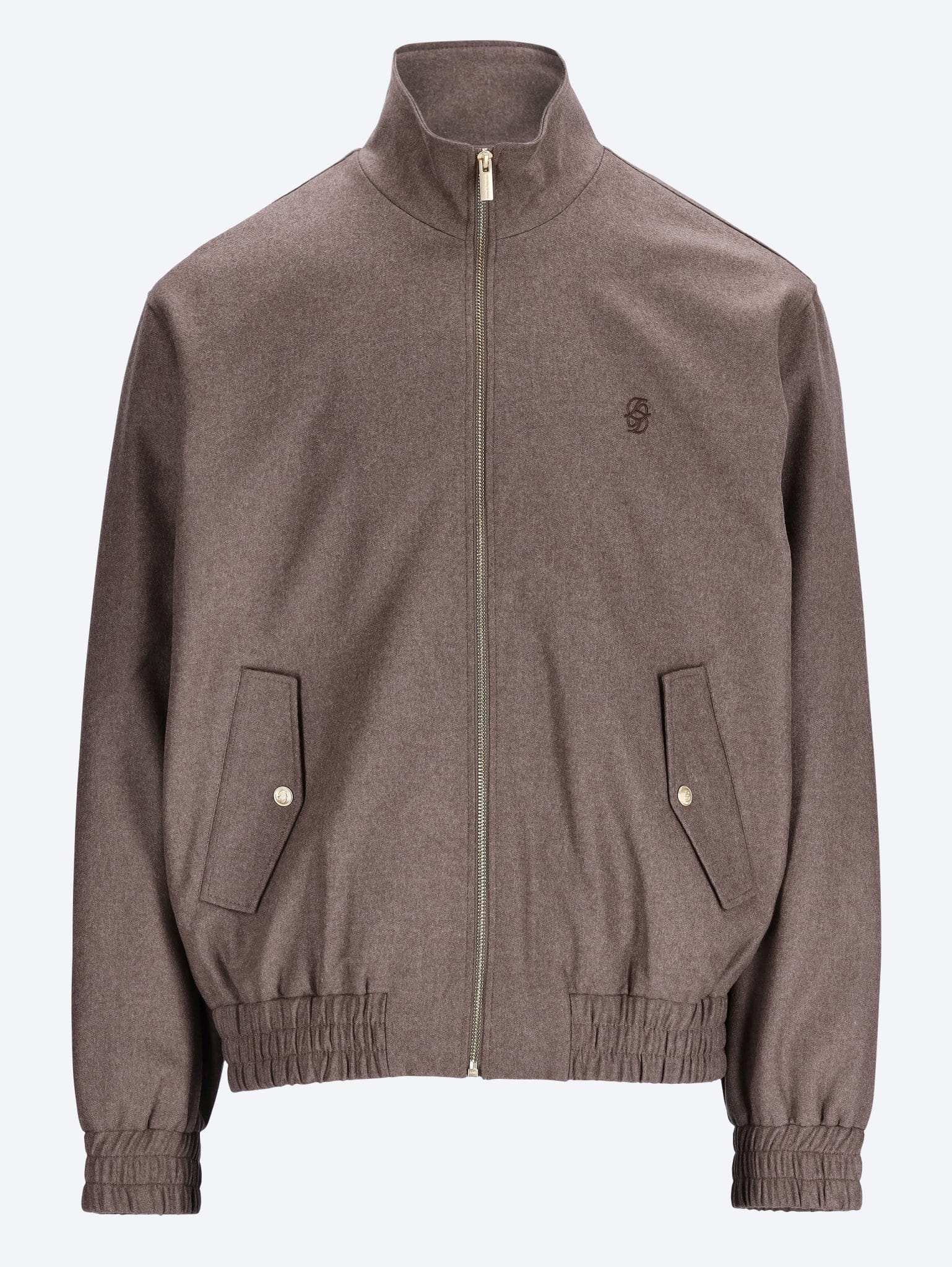 DROLE de Monsieur Embroidered flannel track jacket