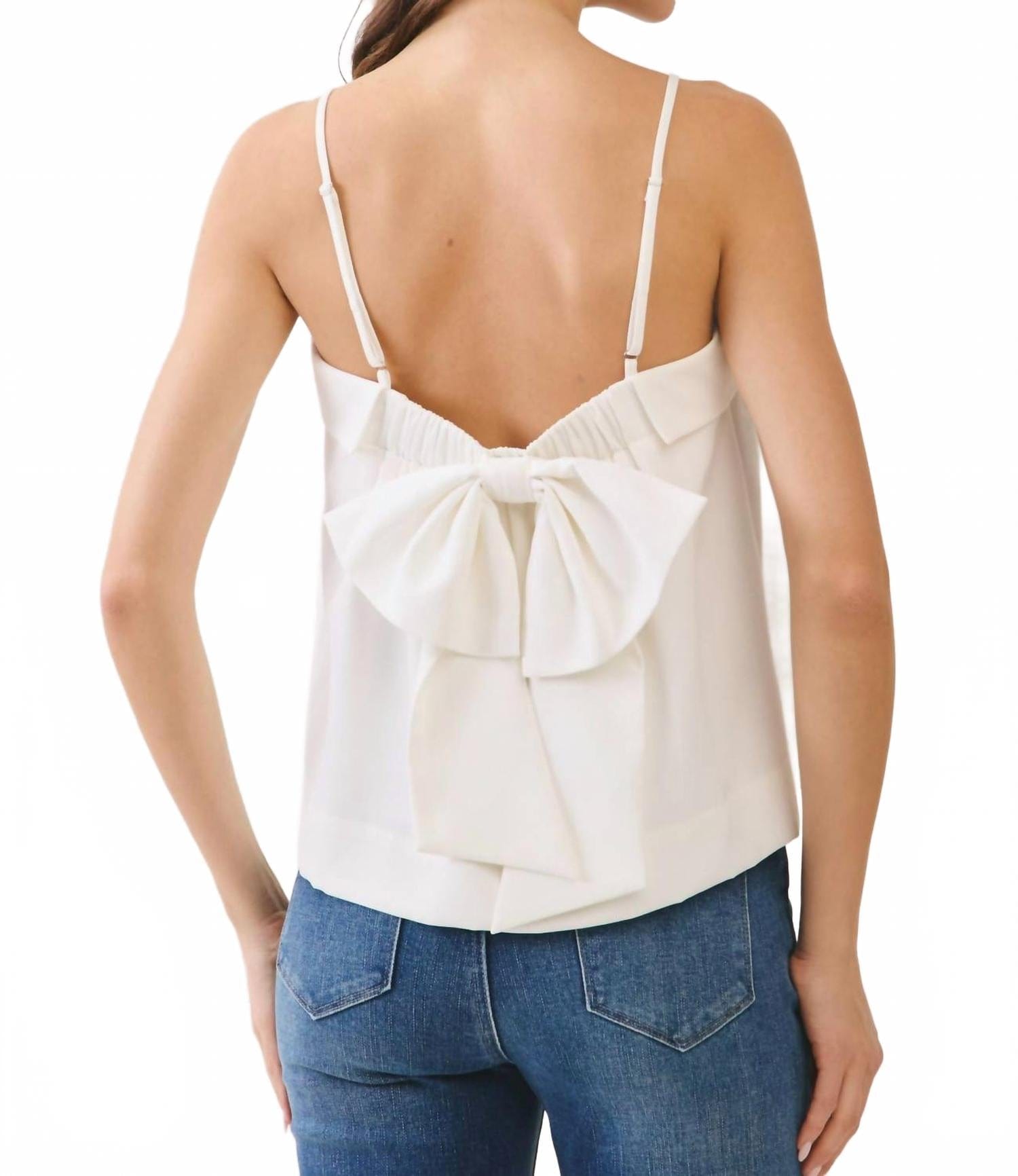 WHITE* Bow Back Tank Top In White