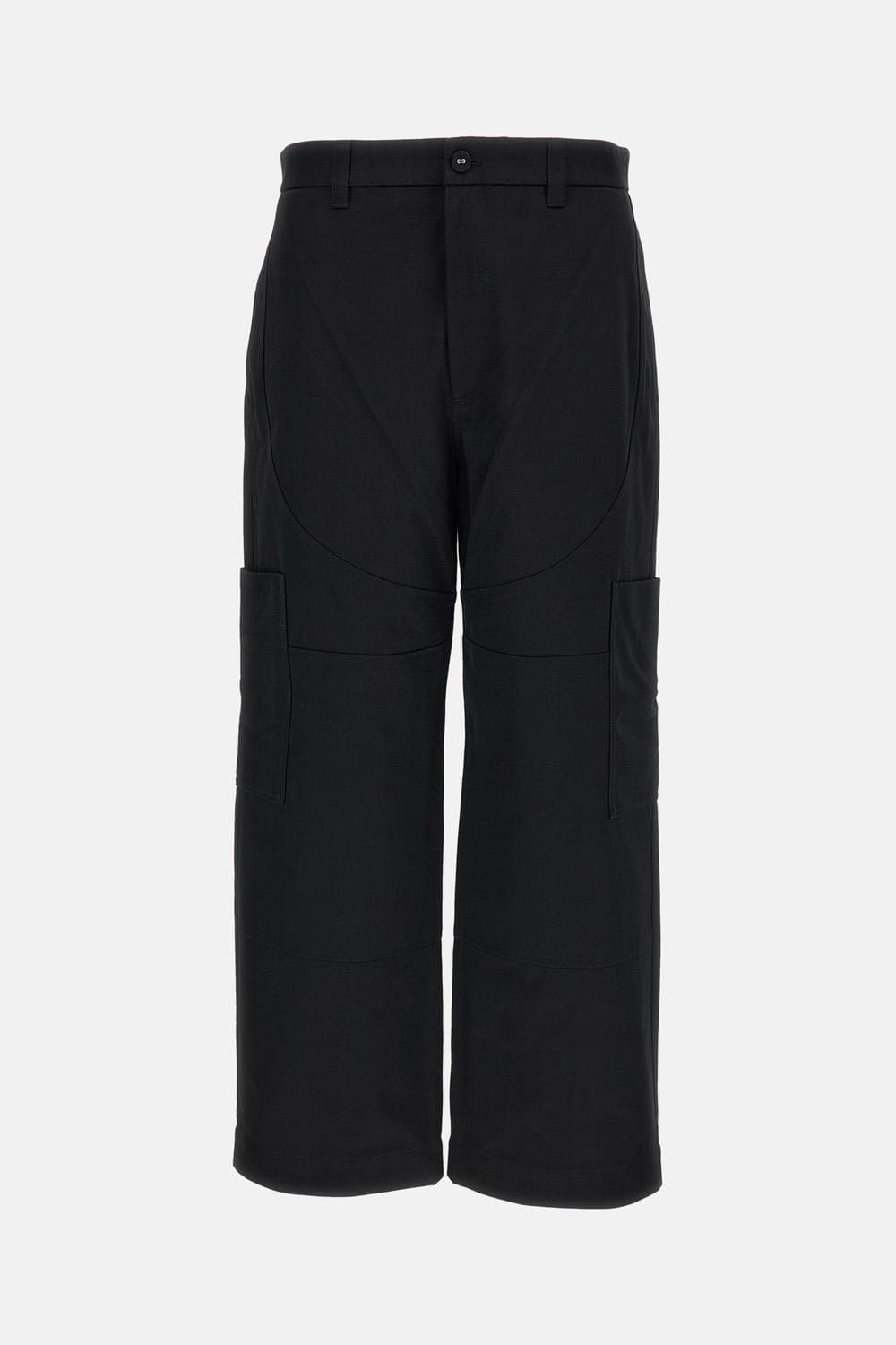 Thom Browne PANTALONI CHAP A GAMBA LARGA IN TWILL DI COTONE