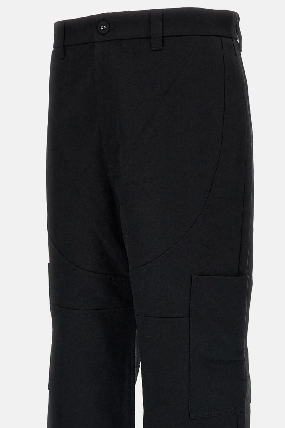 Thom Browne PANTALONI CHAP A GAMBA LARGA IN TWILL DI COTONE