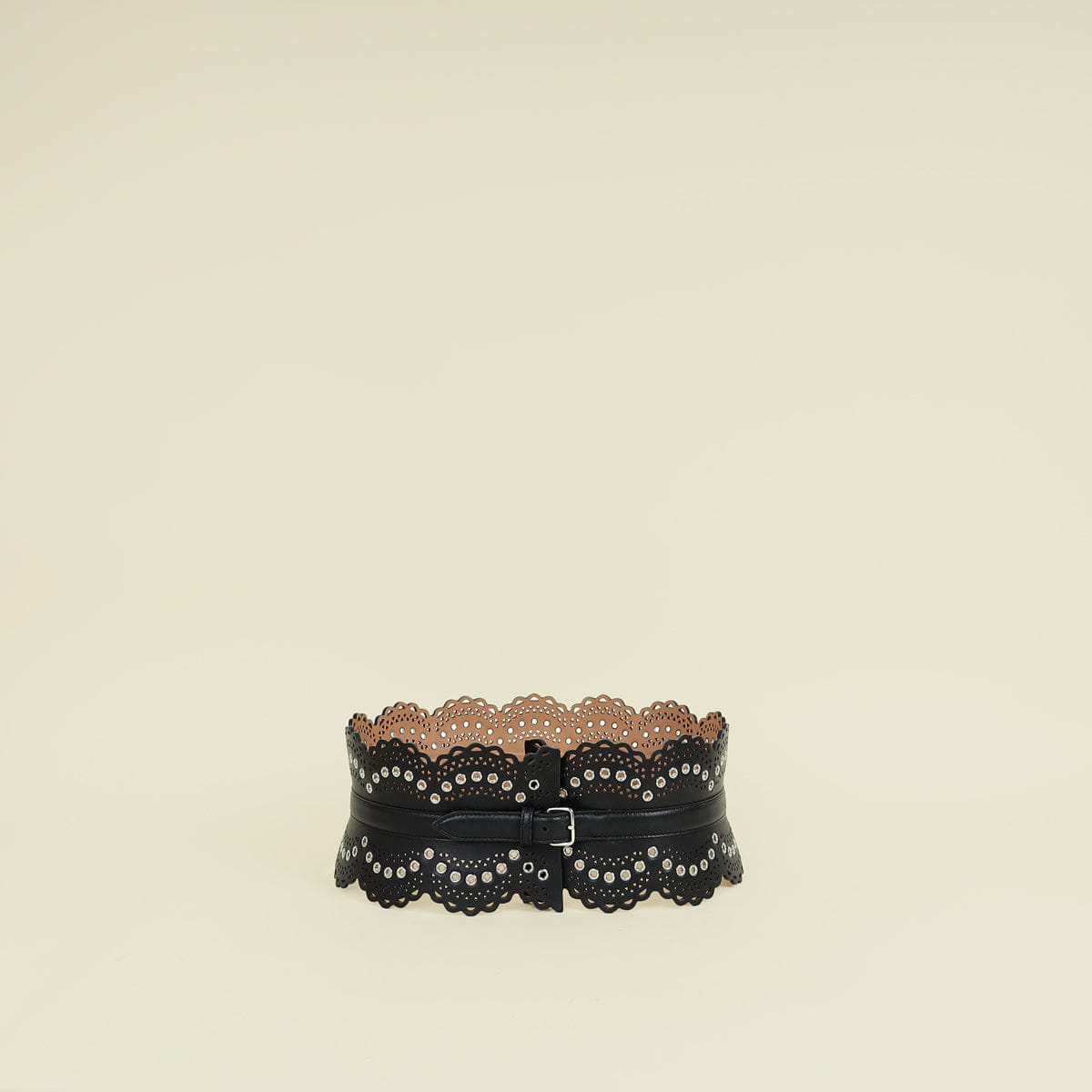 Alaïa Black Vienne Eyelet Bustier Belt