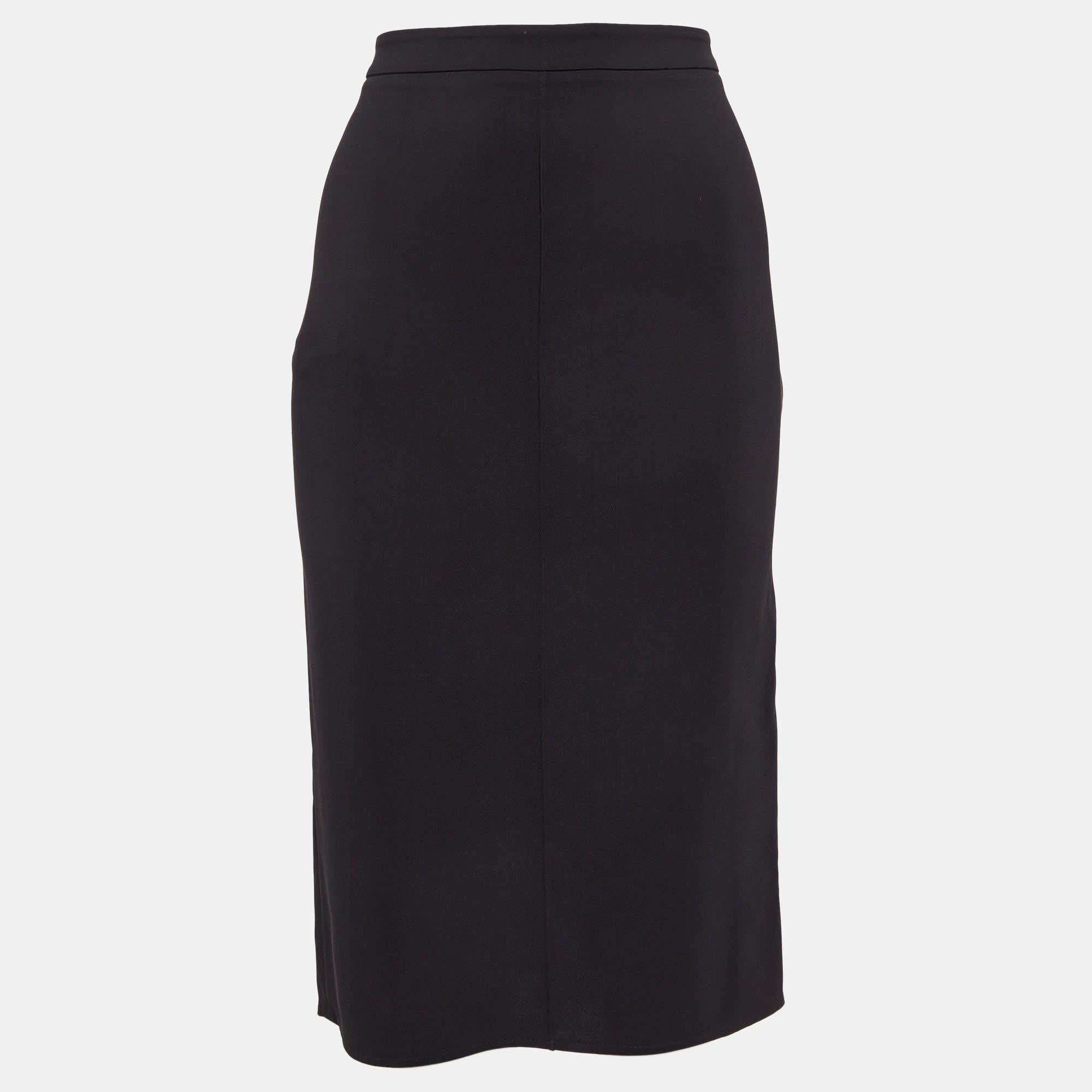 Elisabetta Franchi Black Crepe Pencil Skirt