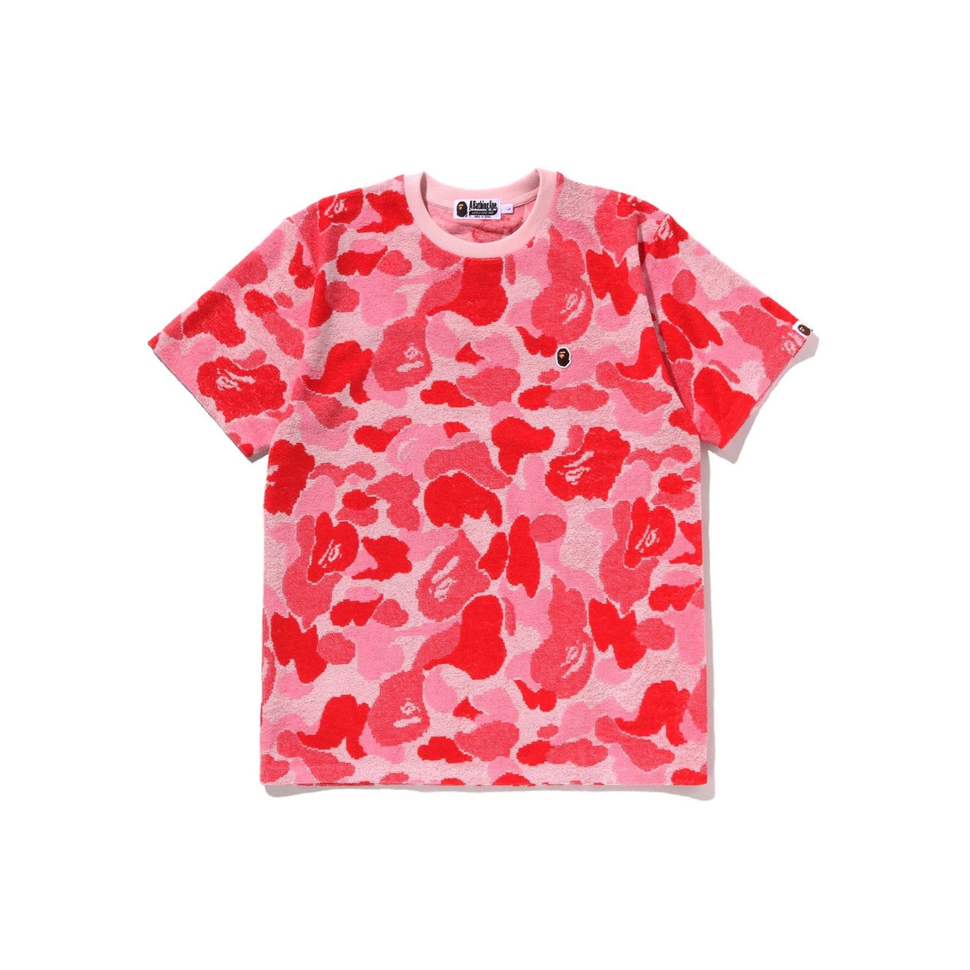 A Bathing Ape BAPE ABC Camo Pile Jacquard One Point T-Shirt Pink