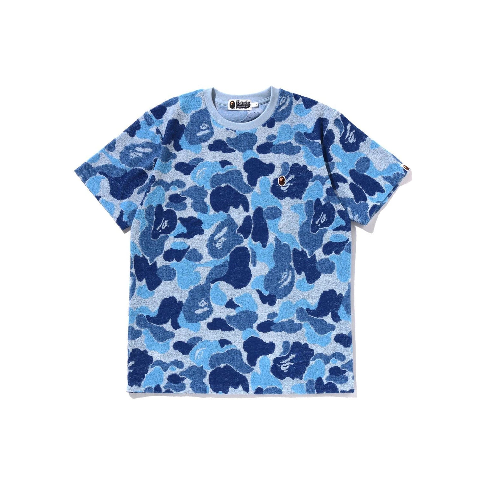 A Bathing Ape BAPE ABC Camo Pile Jacquard One Point T-Shirt Blue