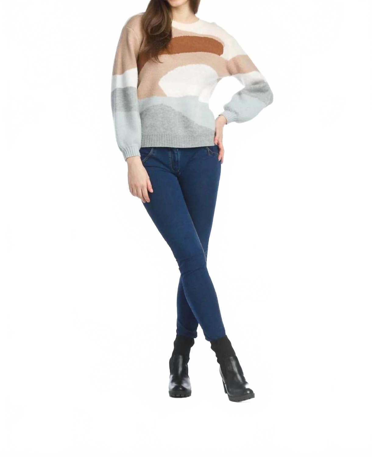 Knit Abstract Scenic Knit Sweater In Multi