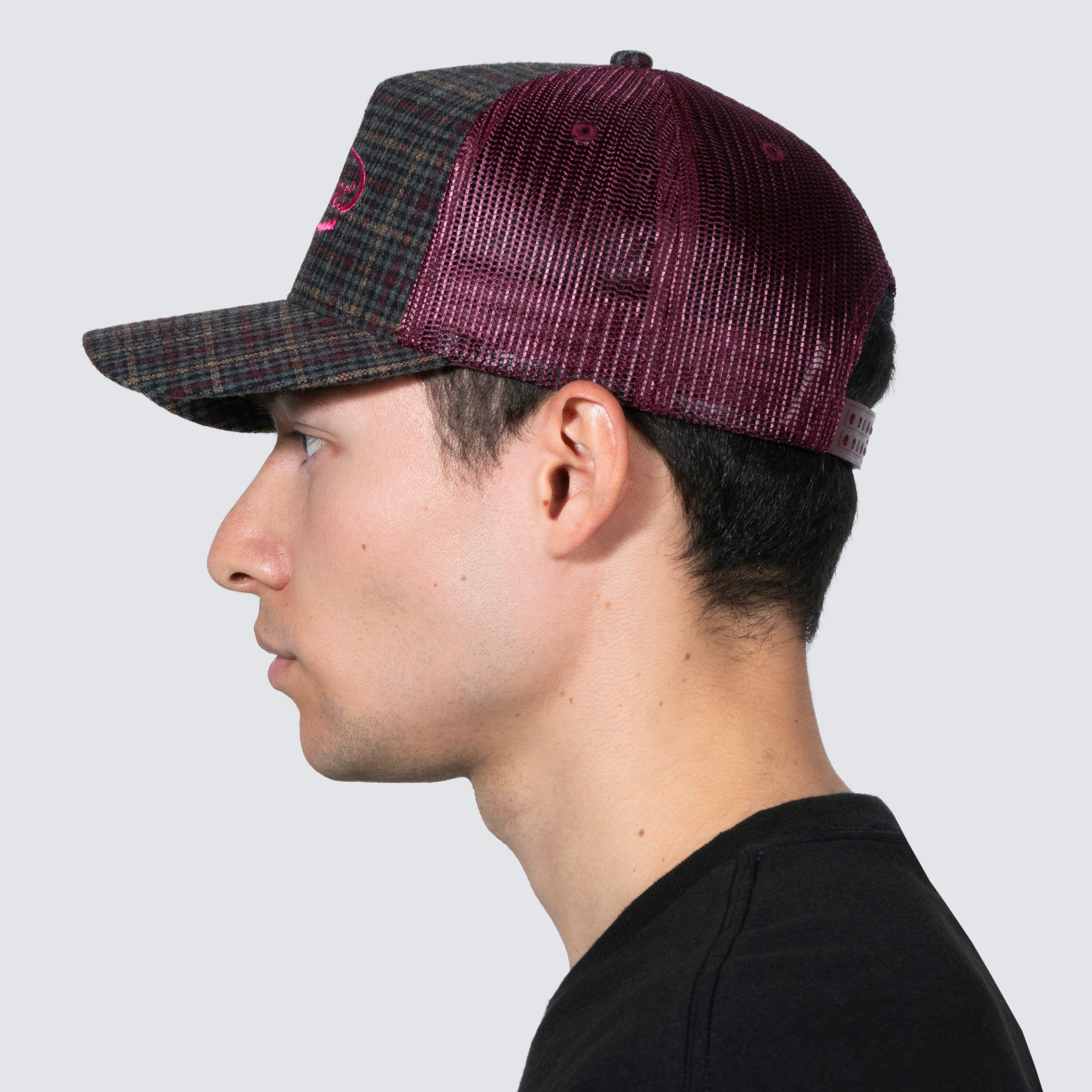 Pleasures HAPPIER PLAID TRUCKER (MAROON)