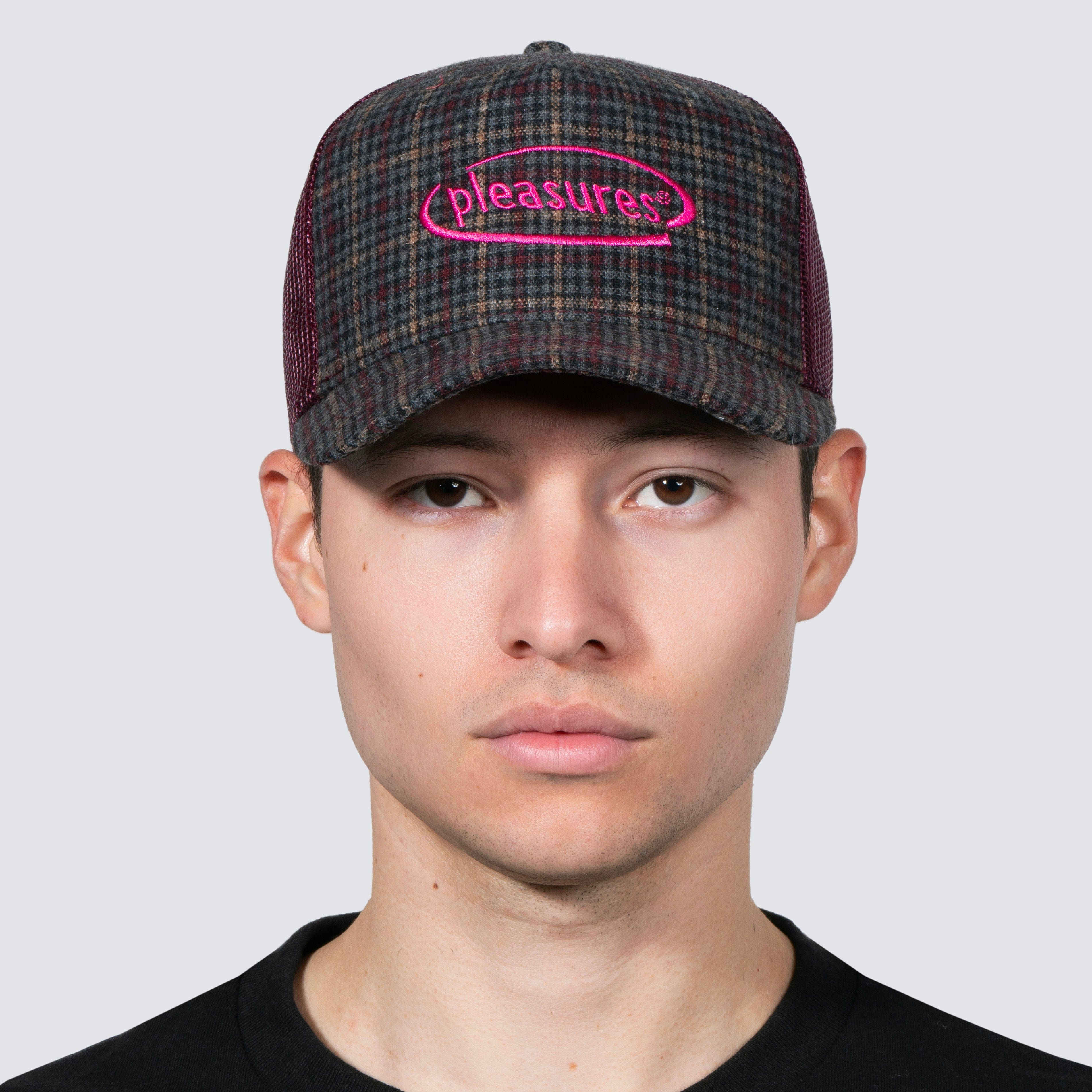Pleasures HAPPIER PLAID TRUCKER (MAROON)