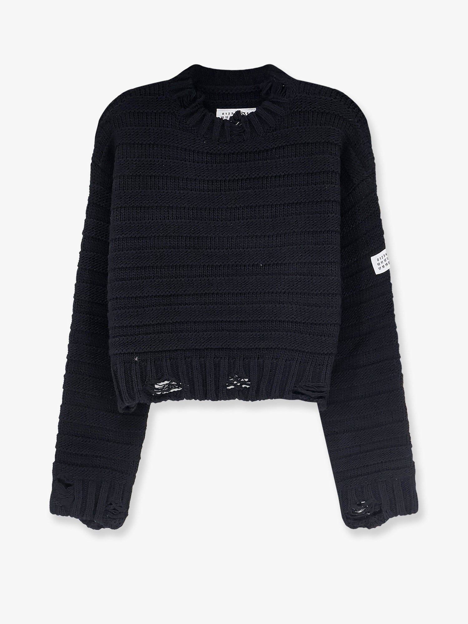 MM6 Maison Margiela Destroyed effect wool blend sweater