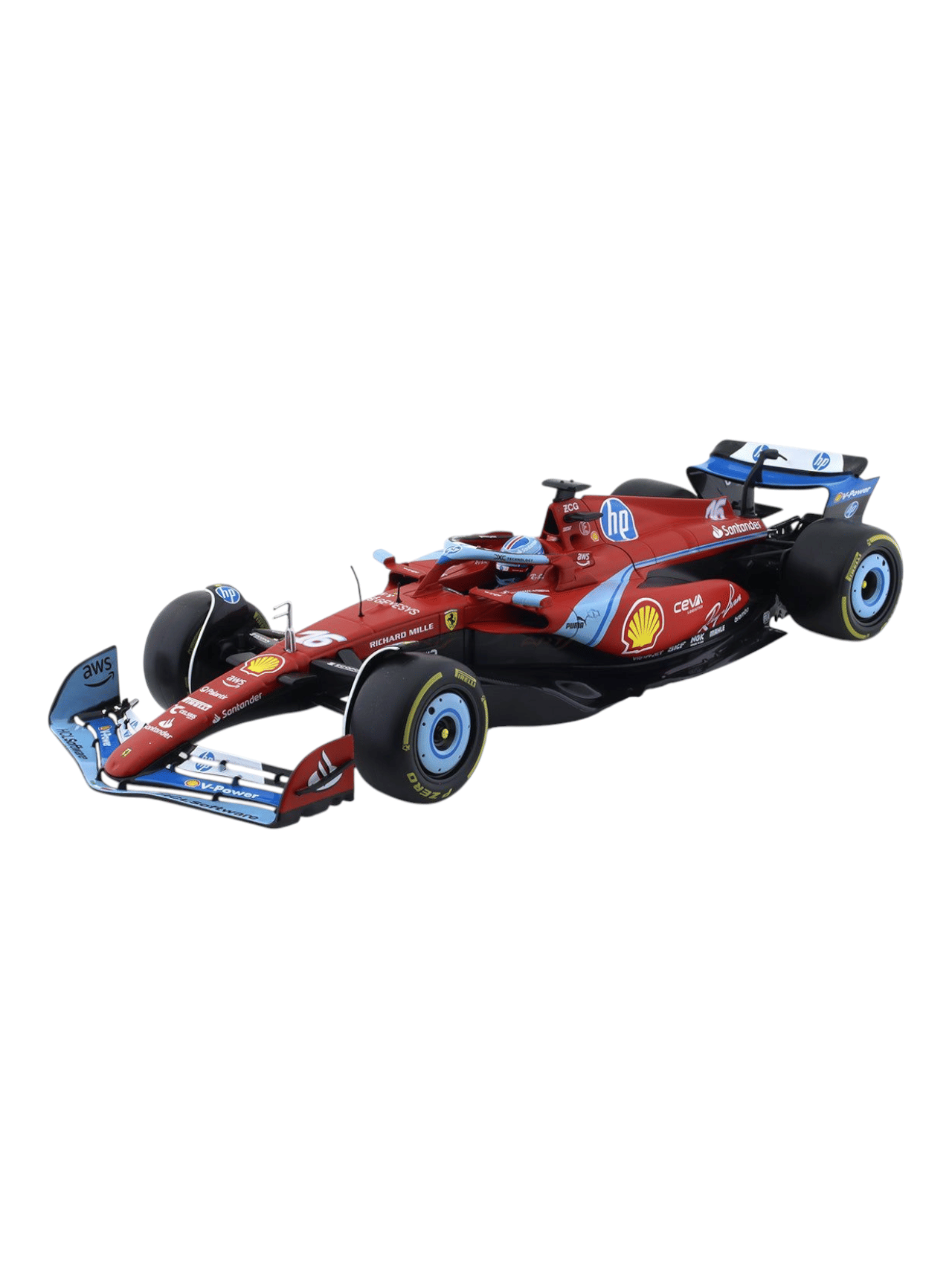 Bburago Formula 1 (F1) Ferrari Miami GP SF - 24 16 No Charles Leclerc 1:18 Scale Diecast